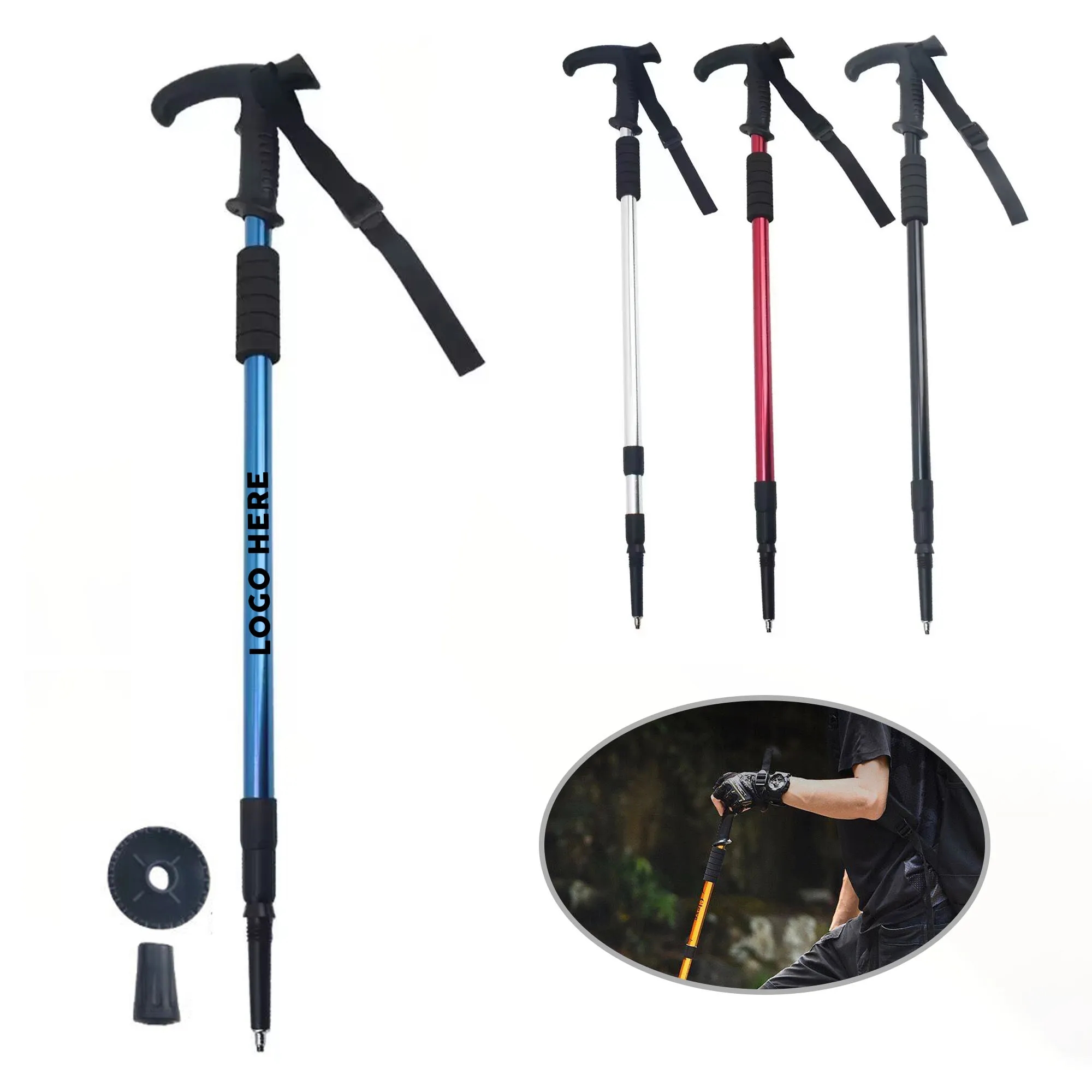 Ultralight Aluminum Telescoping Hiking Walking Trekking Pole 5
