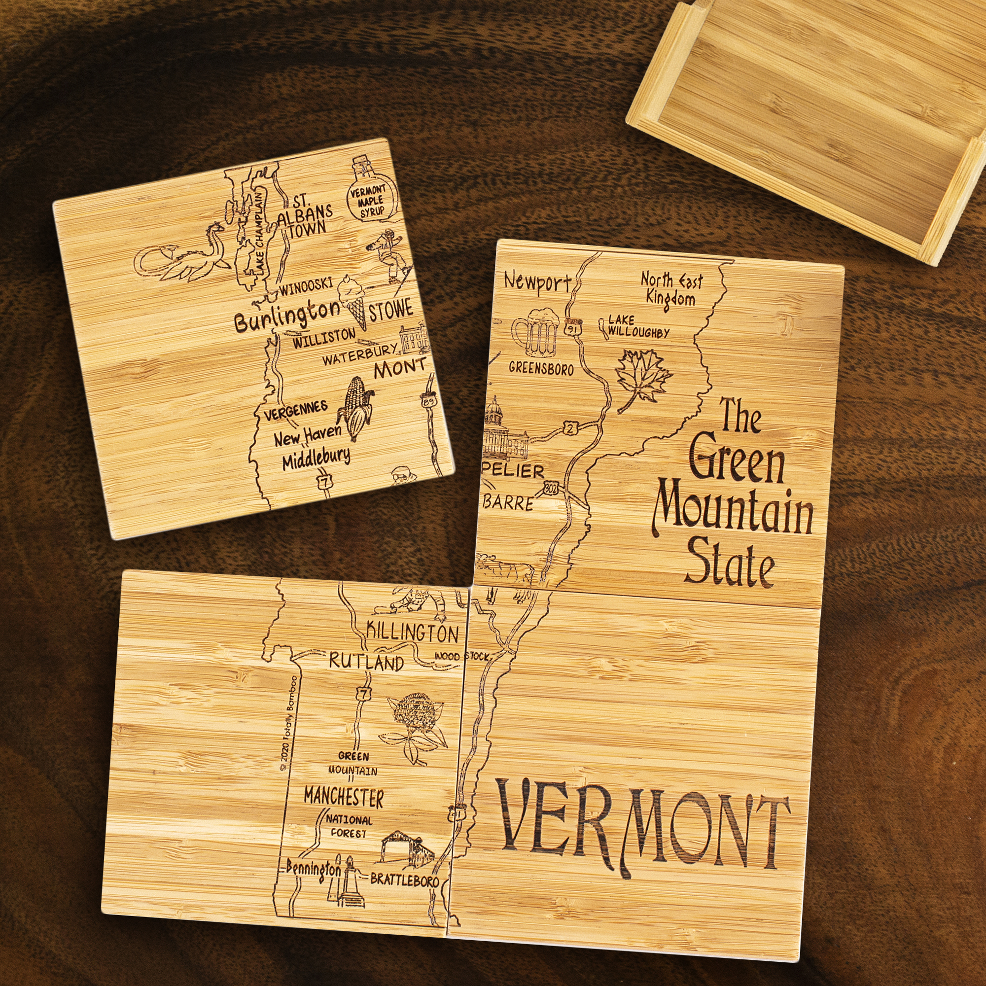 Vermont Puzzle Coaster Set 1