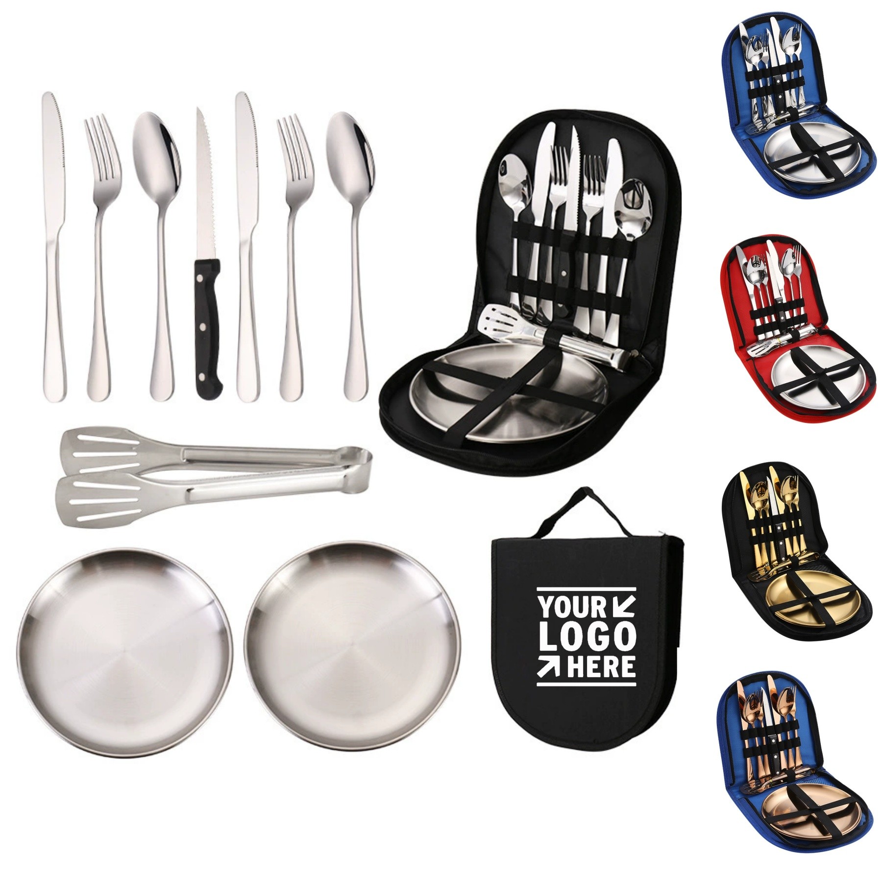 Stainless Steel Picnic Camping Tableware Set 3