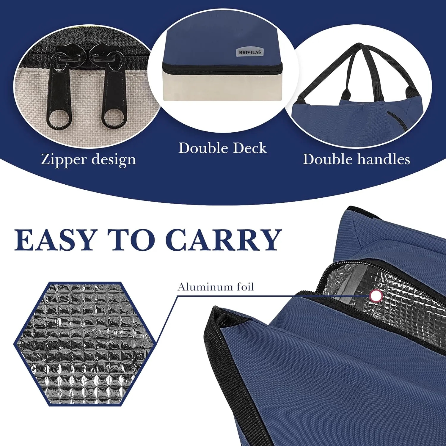 Double Aluminum Foil Insulated Bento Bag 7