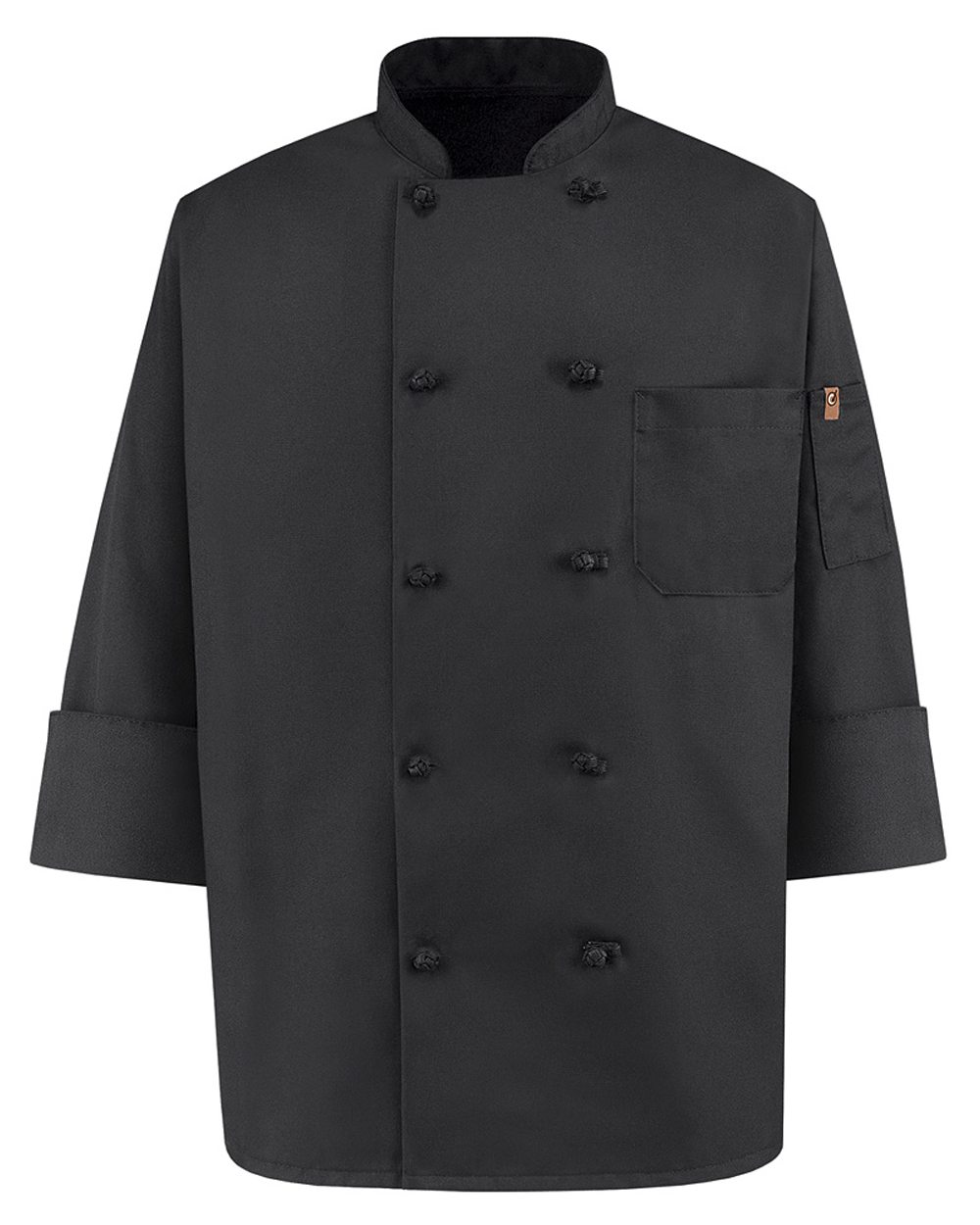 Black Knot Button Chef Coat