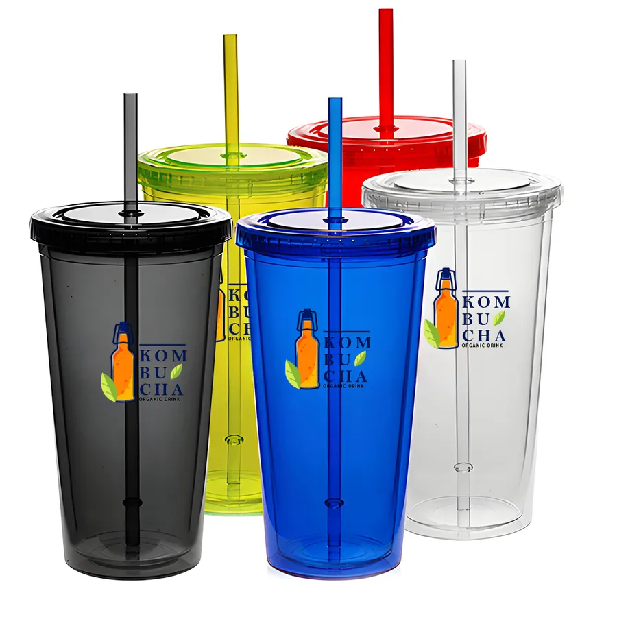 20 Oz Vibrant Sip Tumblers with Straw 1