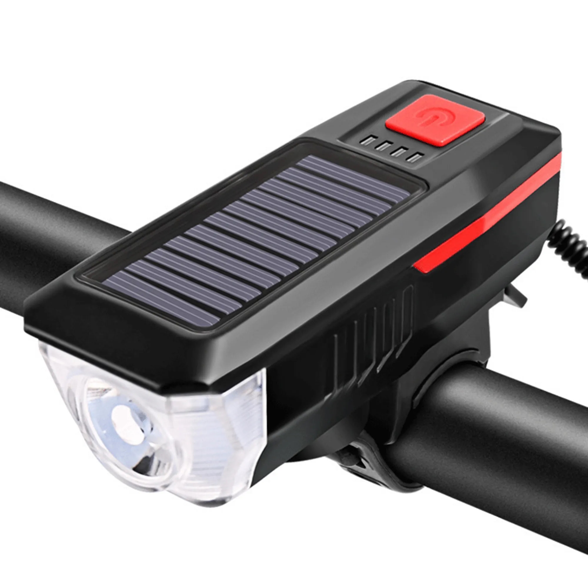 Solar Rechargeable Bicycle Headlight With Horn 4