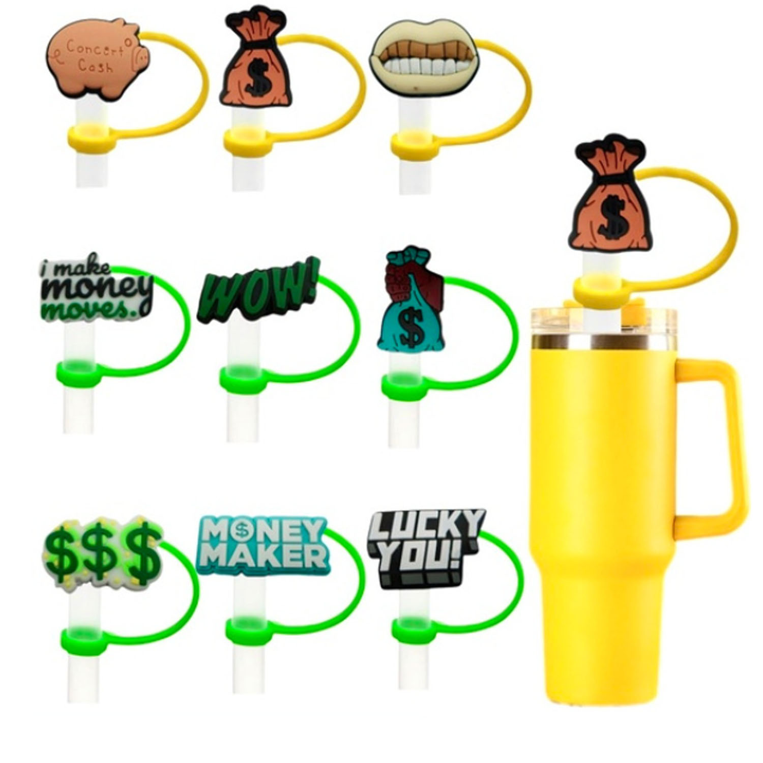 Silicone Custom Toppers ?C Straw Caps with Personalized Charm 3