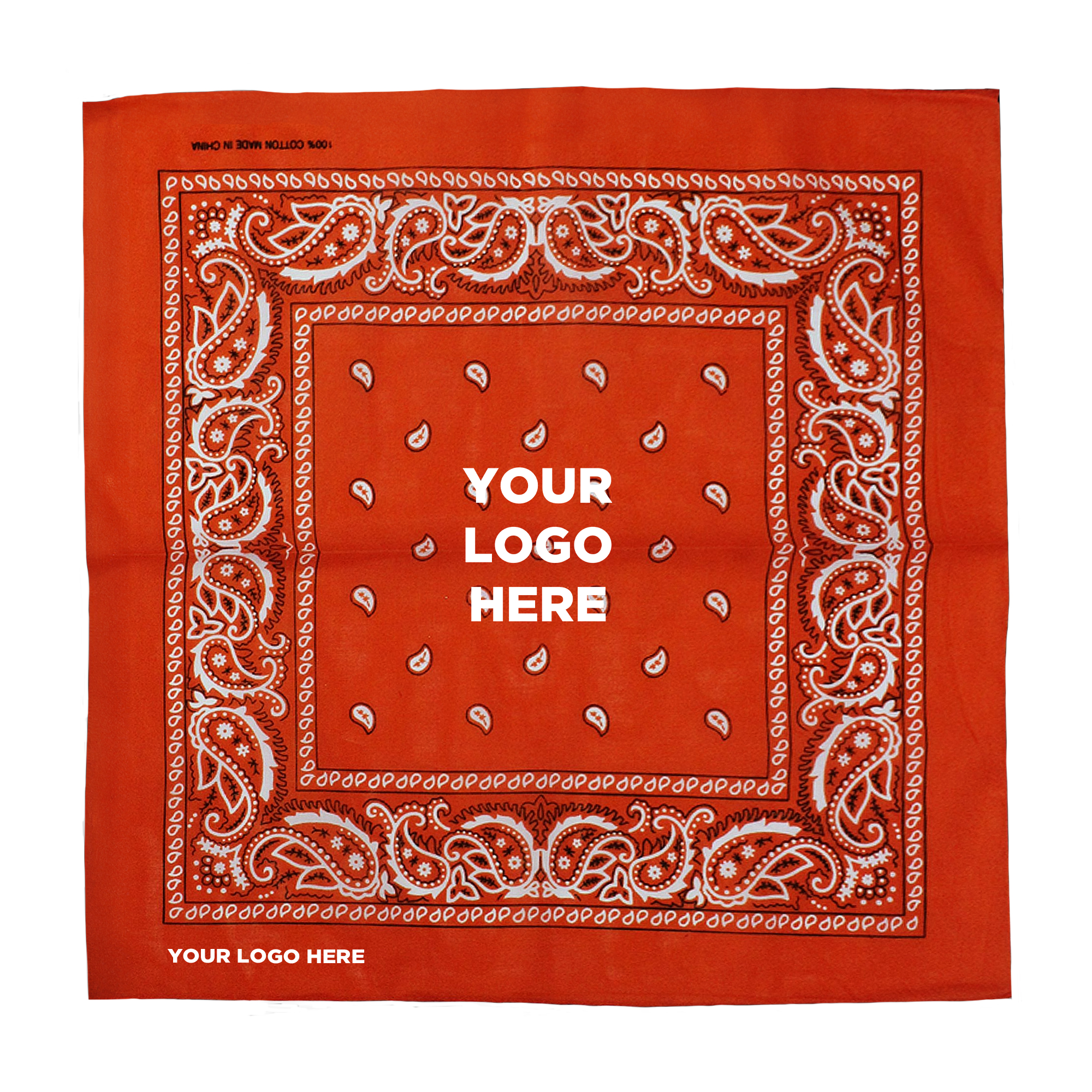 Orange Cotton Bandana 22" x 22"