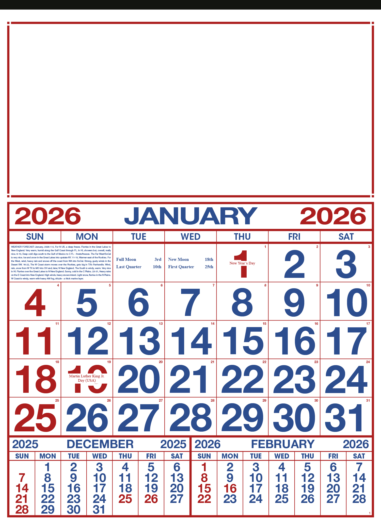 Skinner & Kennedy® Commercial 12-Sheet Calendar 3