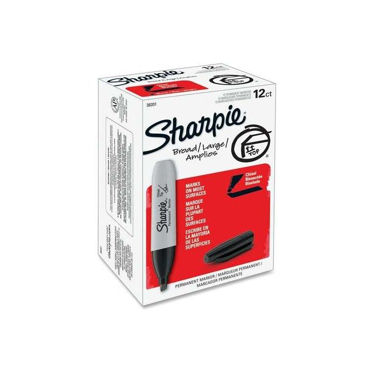 Permanent Markers - Black Large 12 Pack 2
