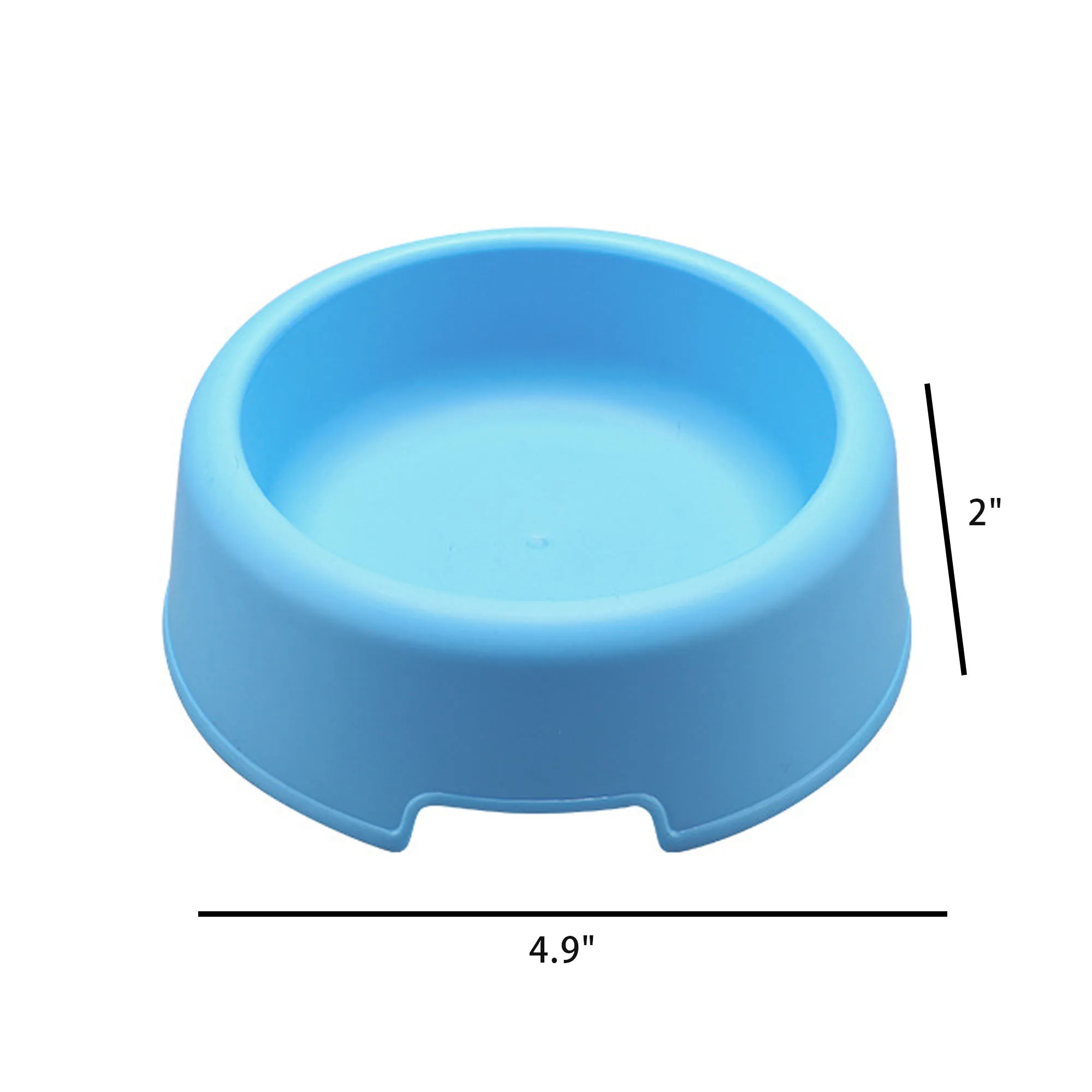 Solid Color Pet Bowls Candy-Colored Lightweight Plastic Sin 1