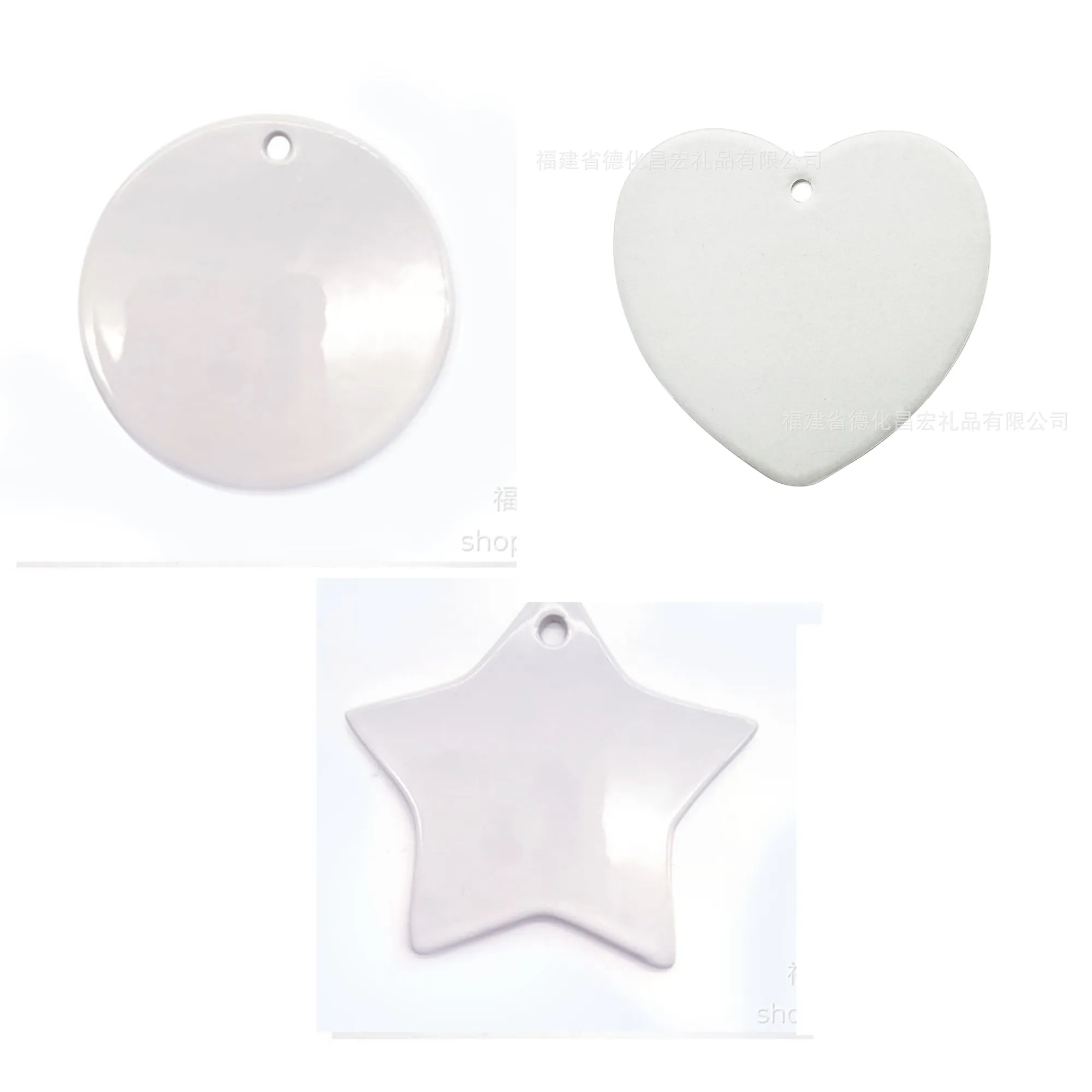 MOQ 50 Custom Christmas Ceramic Pendant 1