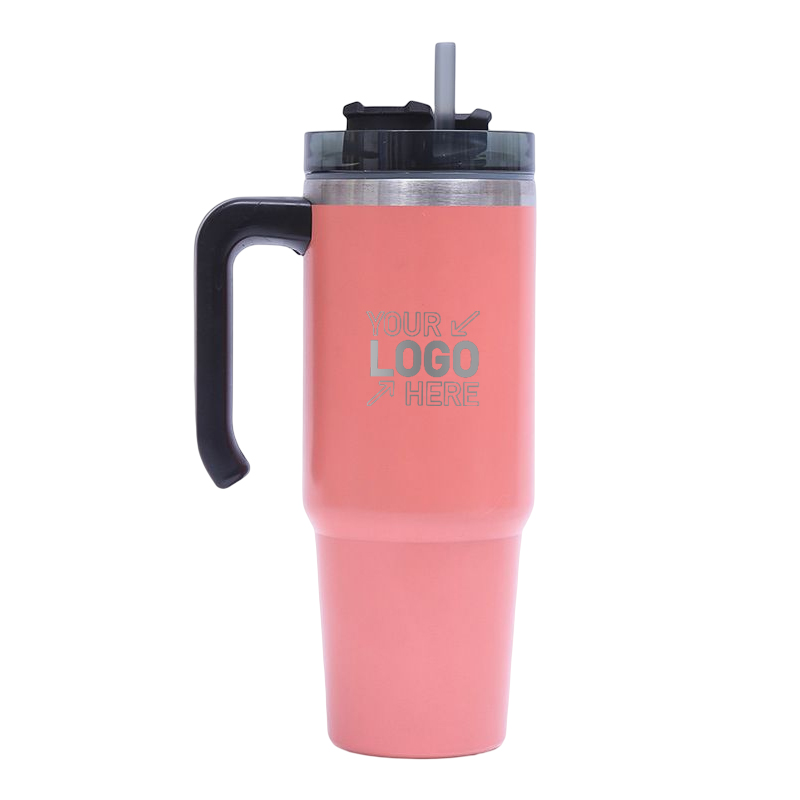 30 OZ Double Walls Stainless Steel Auto Tumbler With Straw And Handle 3