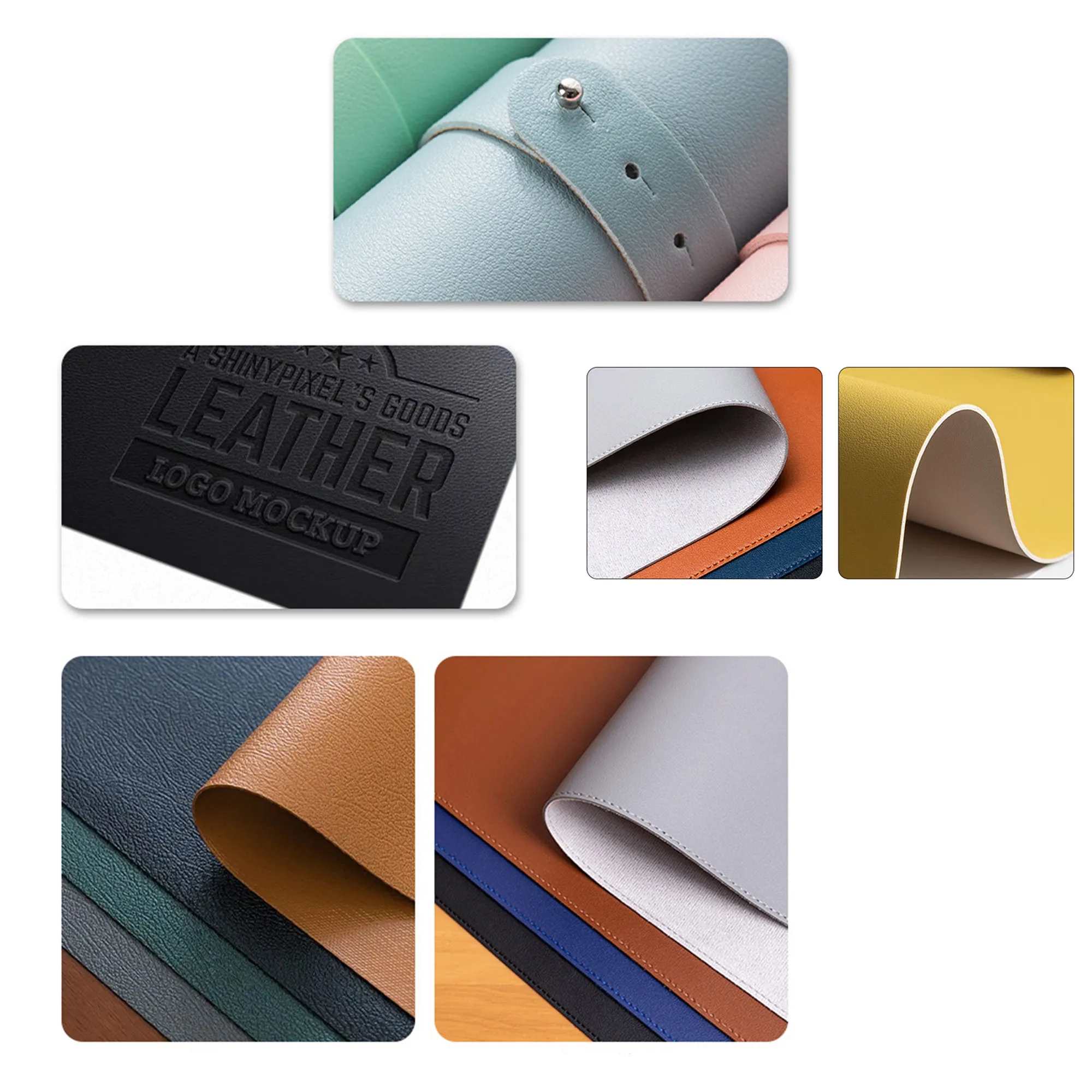 PU Leather Waterproof Large Desk Writing Mat 4