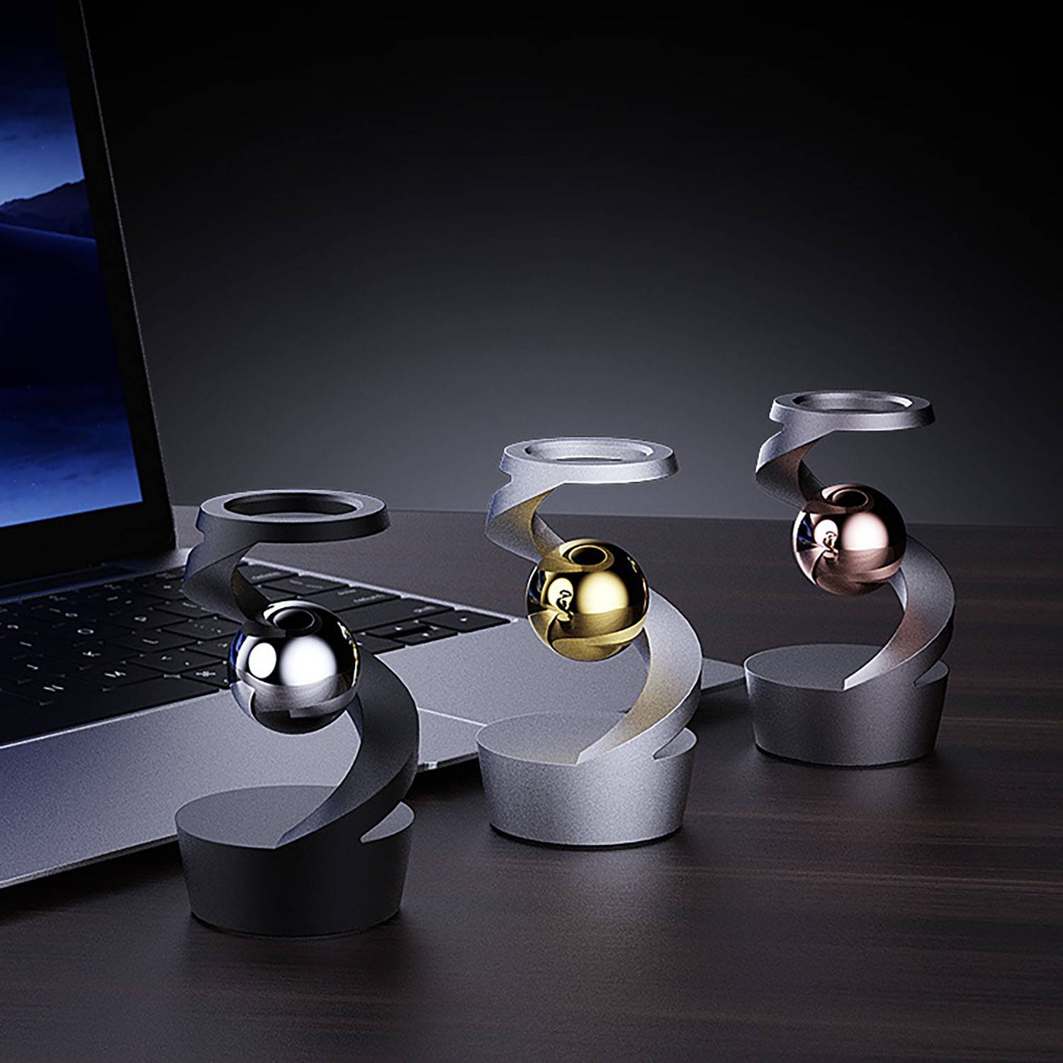 Suspended Gyroscope Ornament - Gravity Defying Desk Toy 9