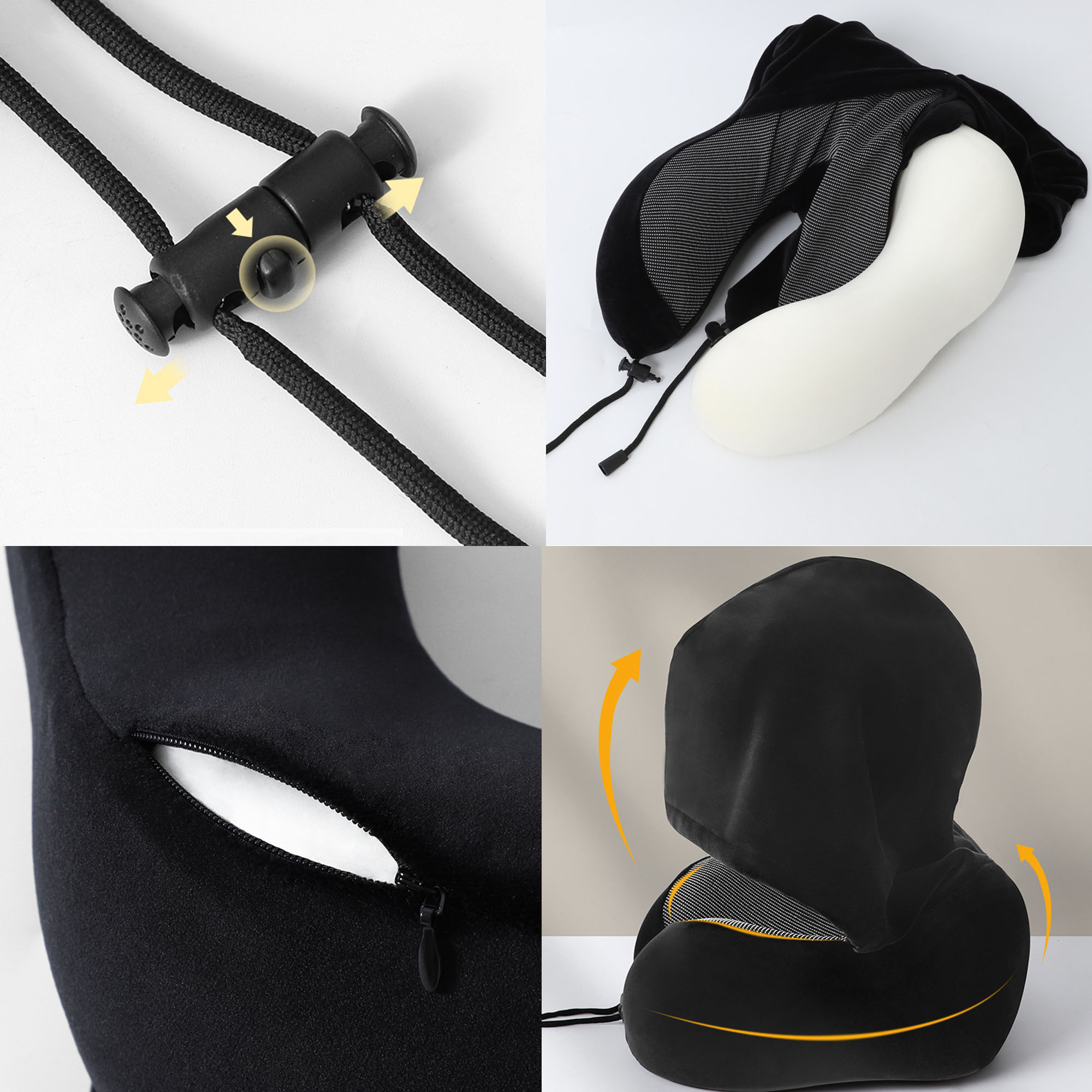 Memory Foam Hooded Neck Pillow For Travel 5