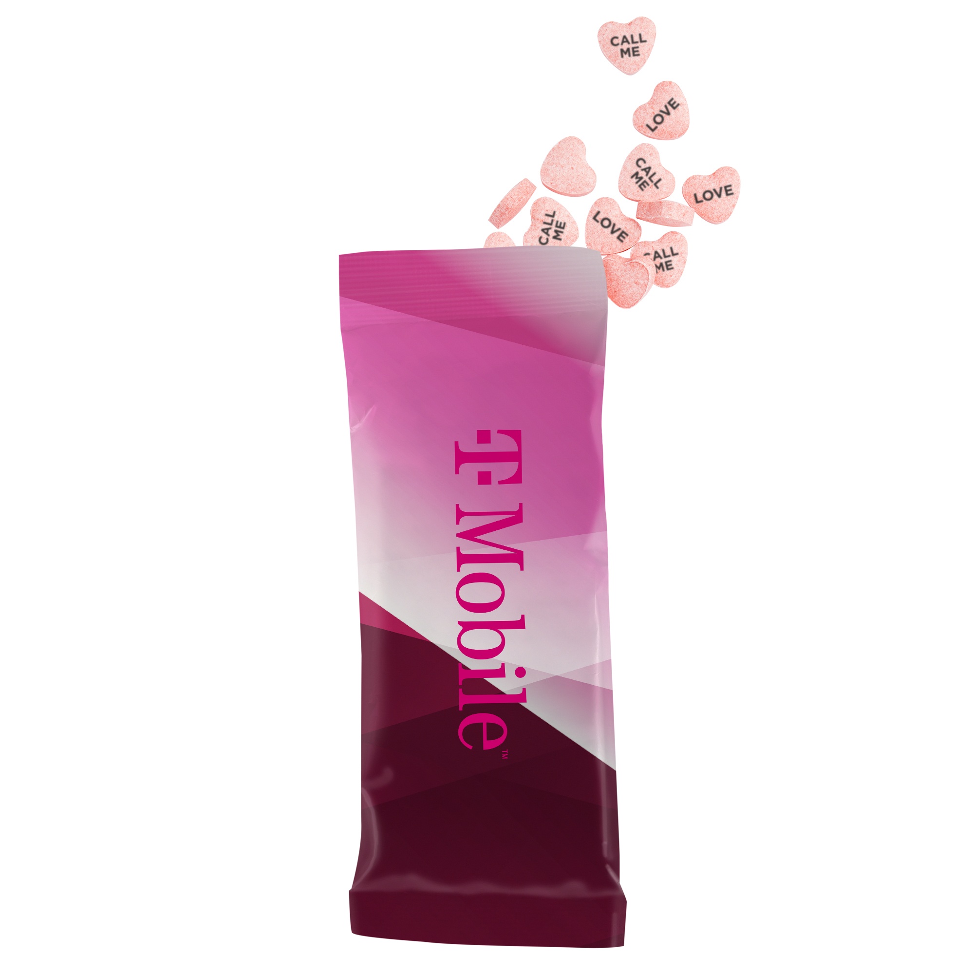 Full Color Tube DigiBag™ with Imprinted Conversation Hearts 1