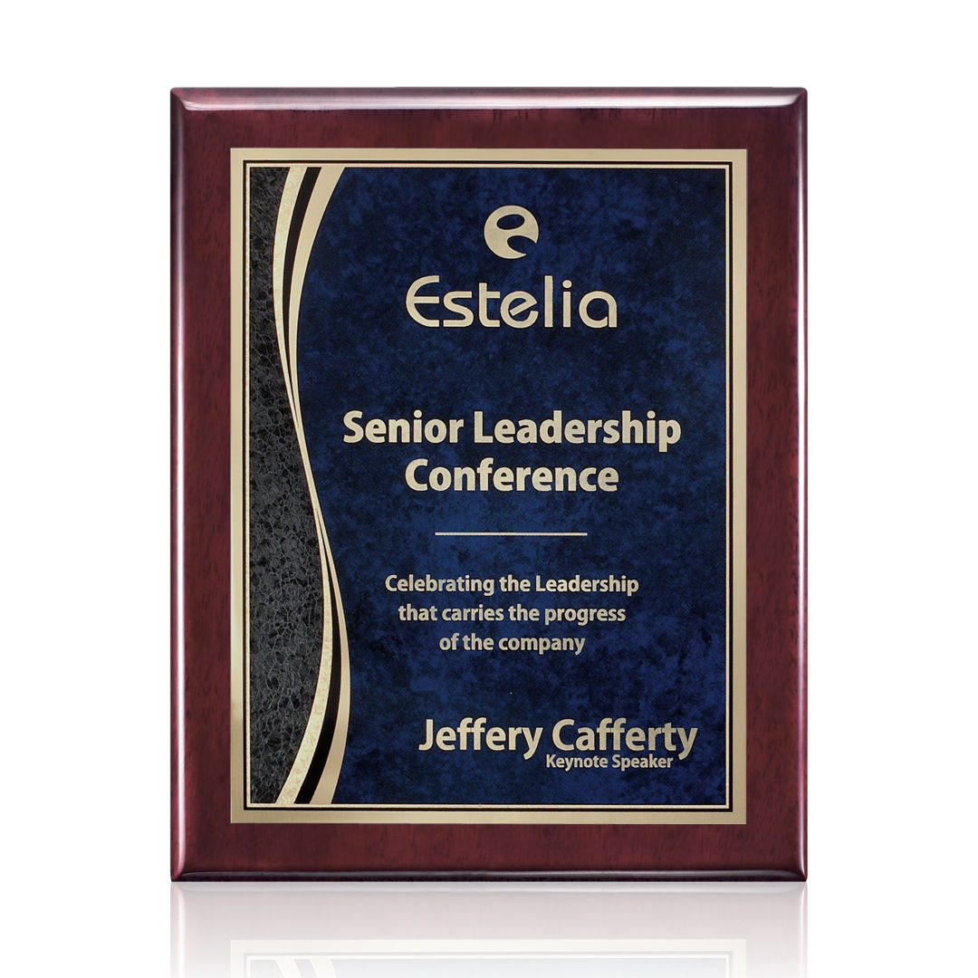Oakleigh/Finch Plaque - Rosewood/Blue 3