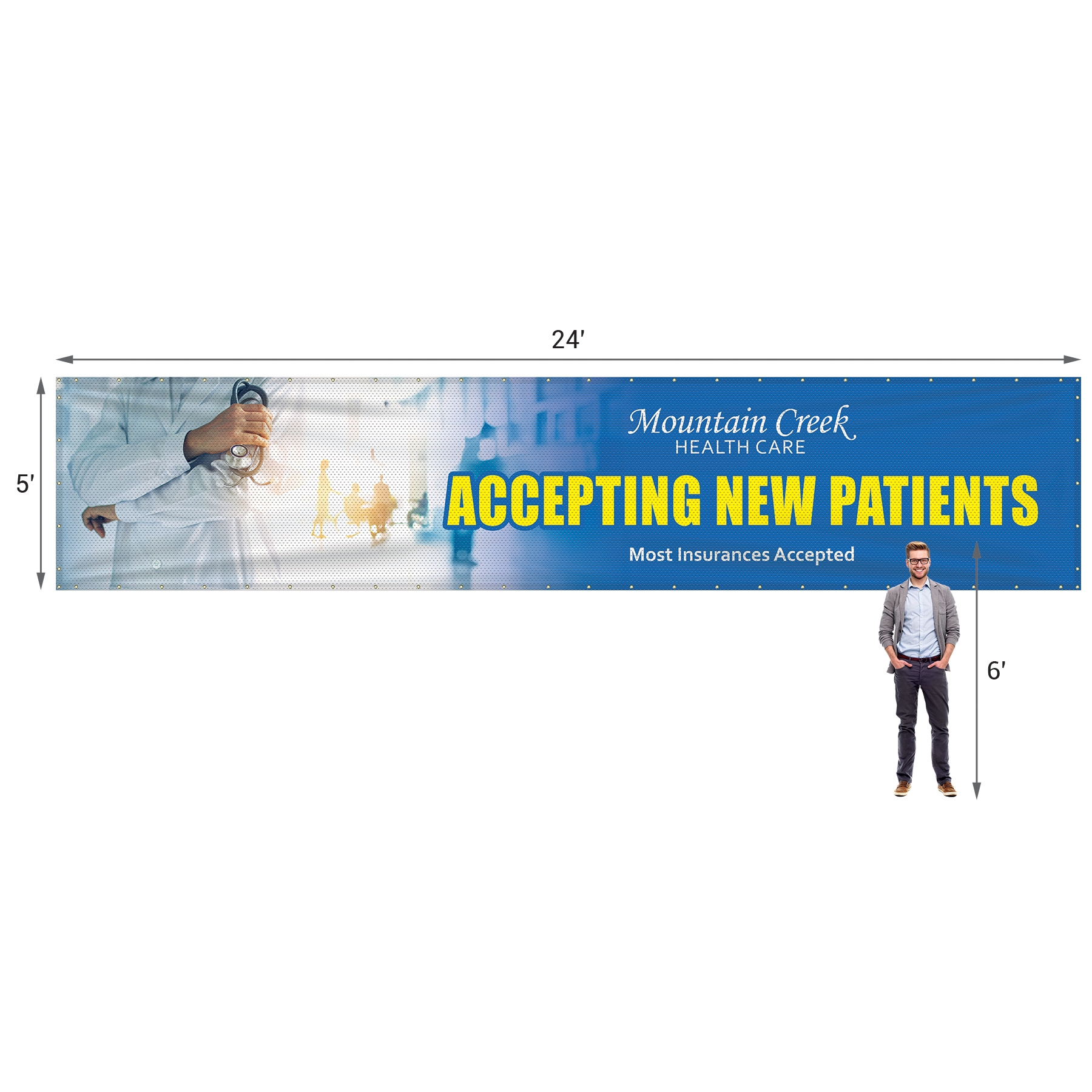 5' x 24' Polyester Mesh Banner 8