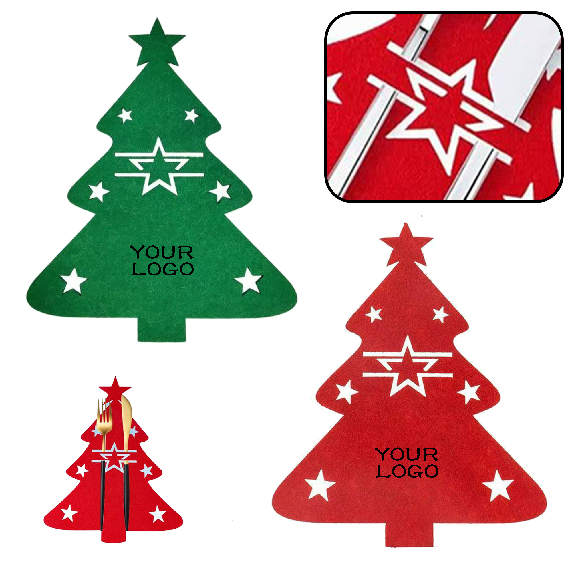 MOQ 20 PCS Felt Christmas Cutlery Holder 2