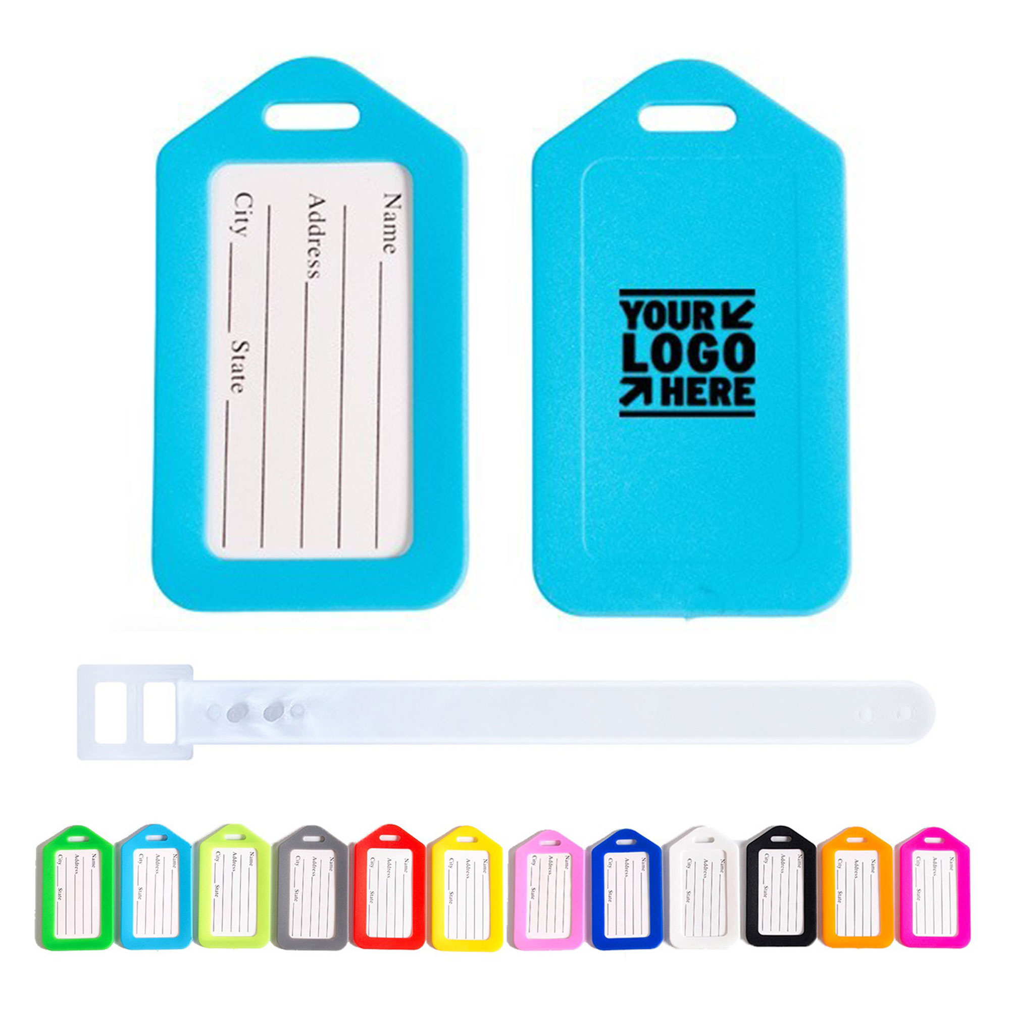Plastic Luggage ID Tag With Adjustable Strap 10