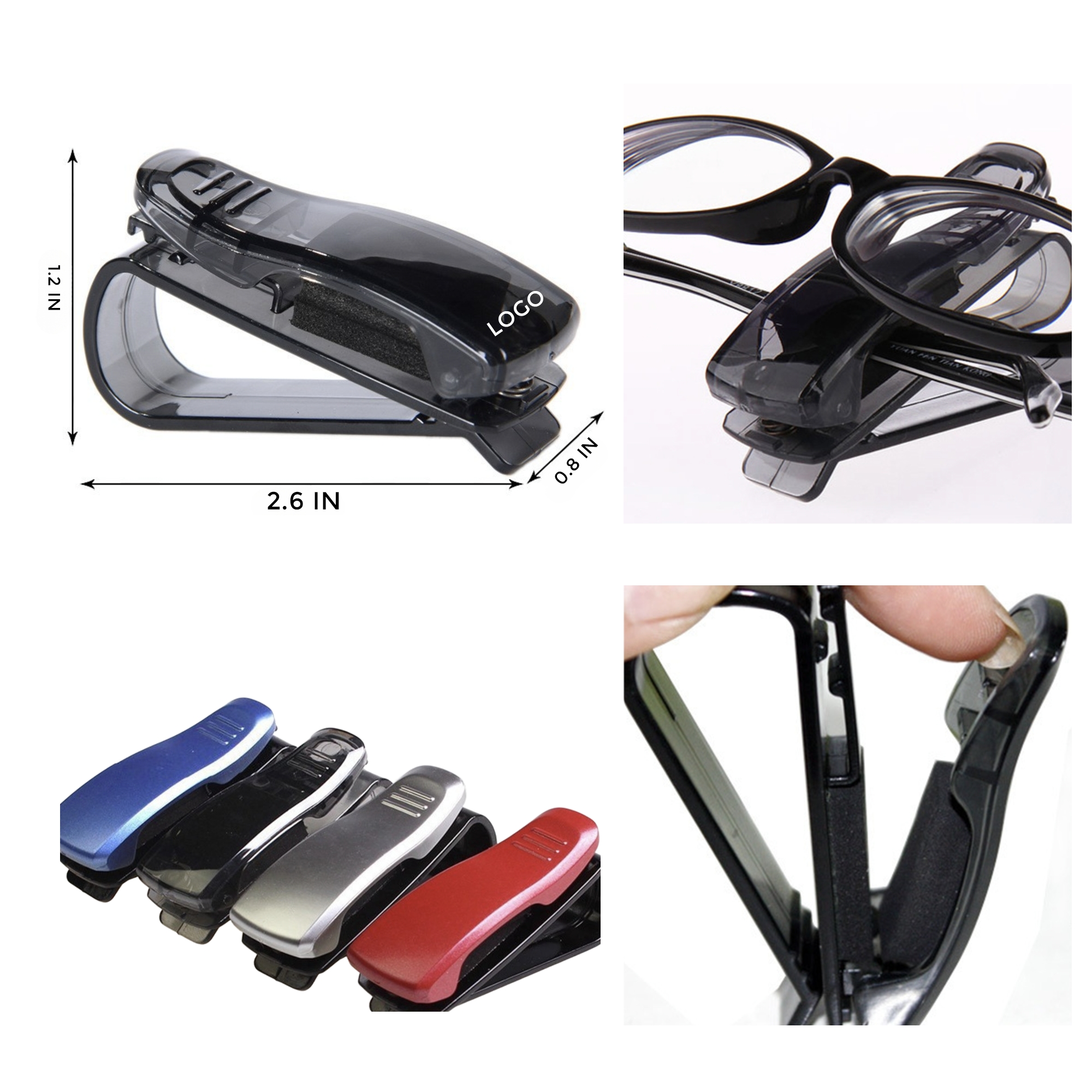 MOQ 10 PCS Convenient Car-mounted Eyeglass Clip 2