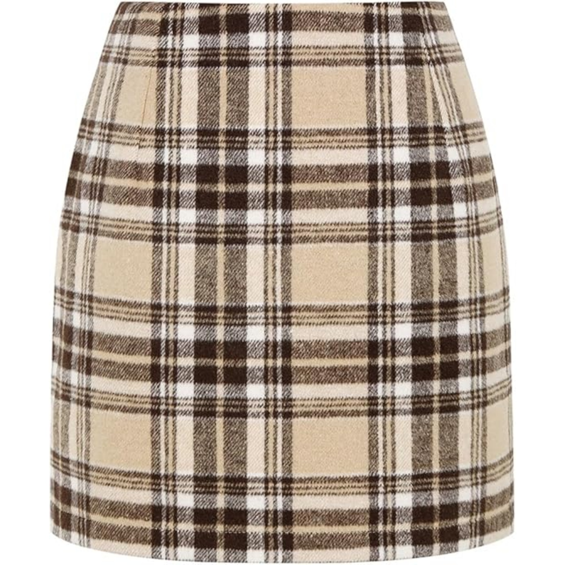 Womens Wool Plaid Mini Skirt 12