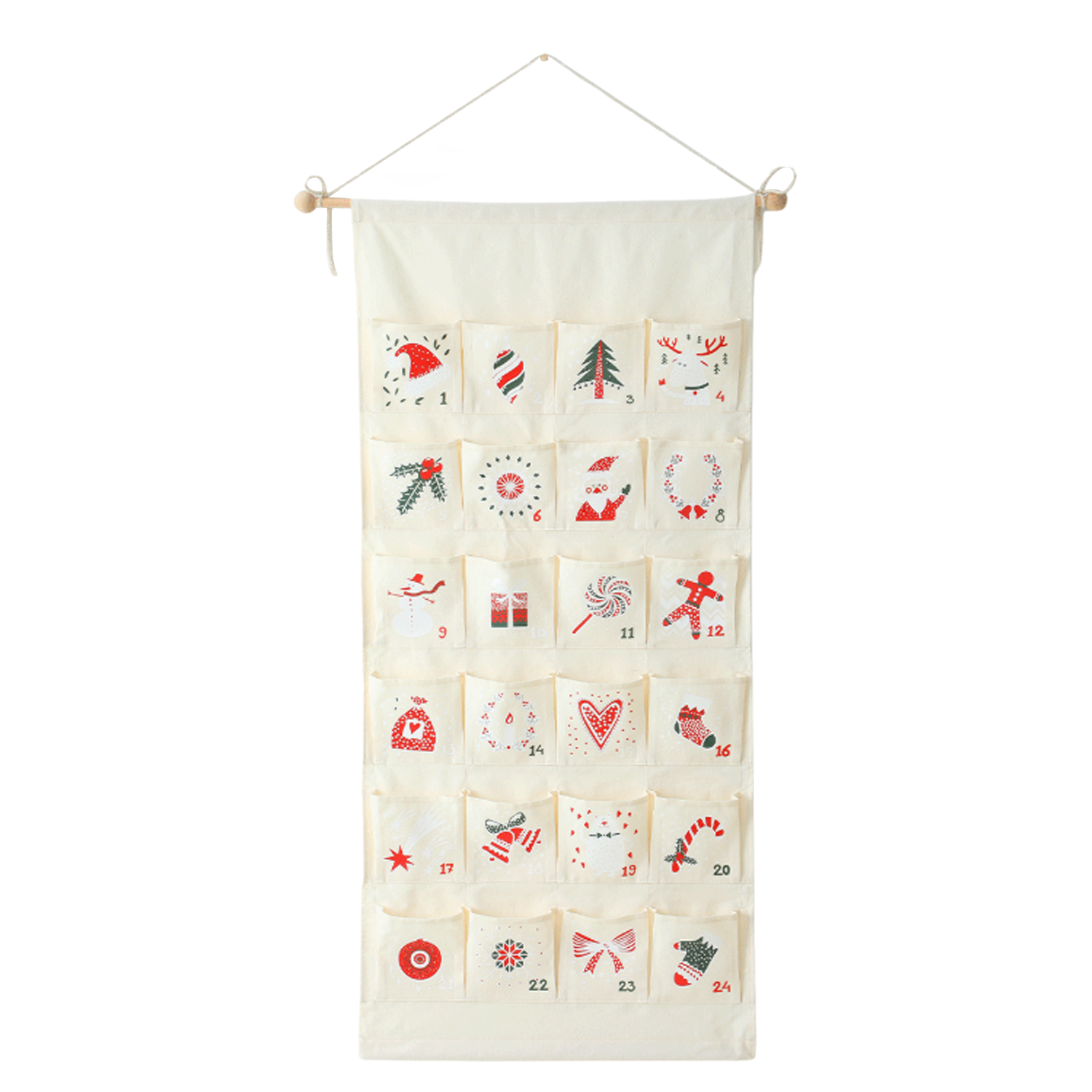 24 Pockets Christmas Advent Wall Hanging Calendar 3