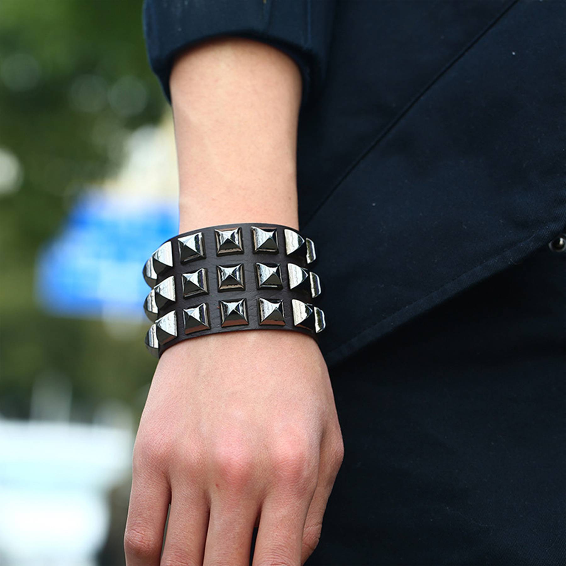 PU Punk exaggerated bracelets 9