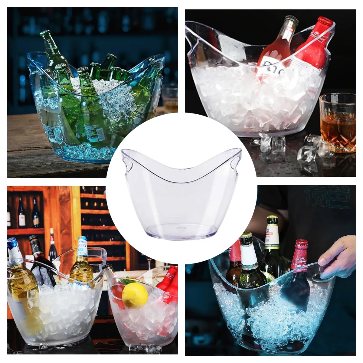 9L Clear Acrylic Ice Bucket with Handles 7