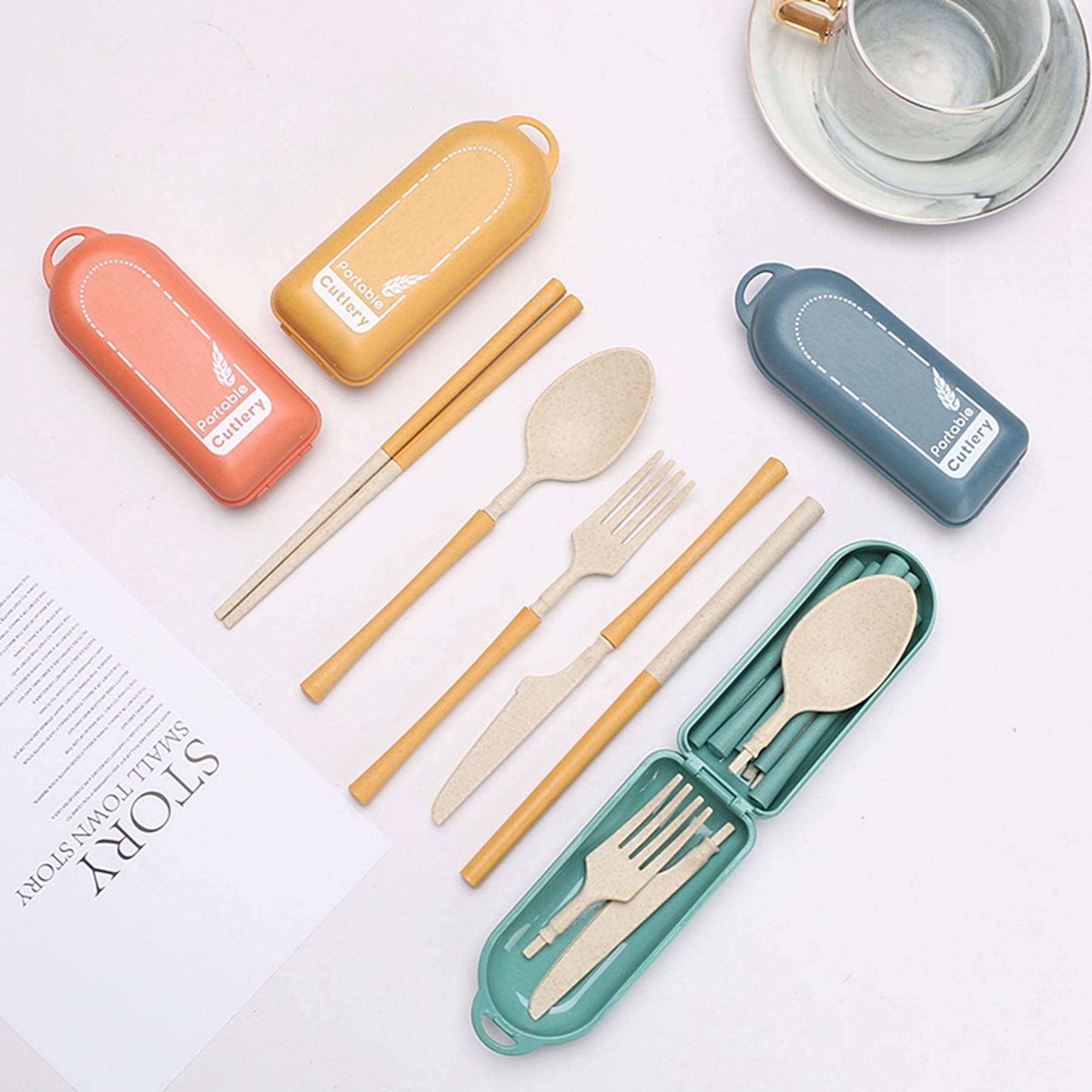 Wheat Straw Removable Tableware Set 1