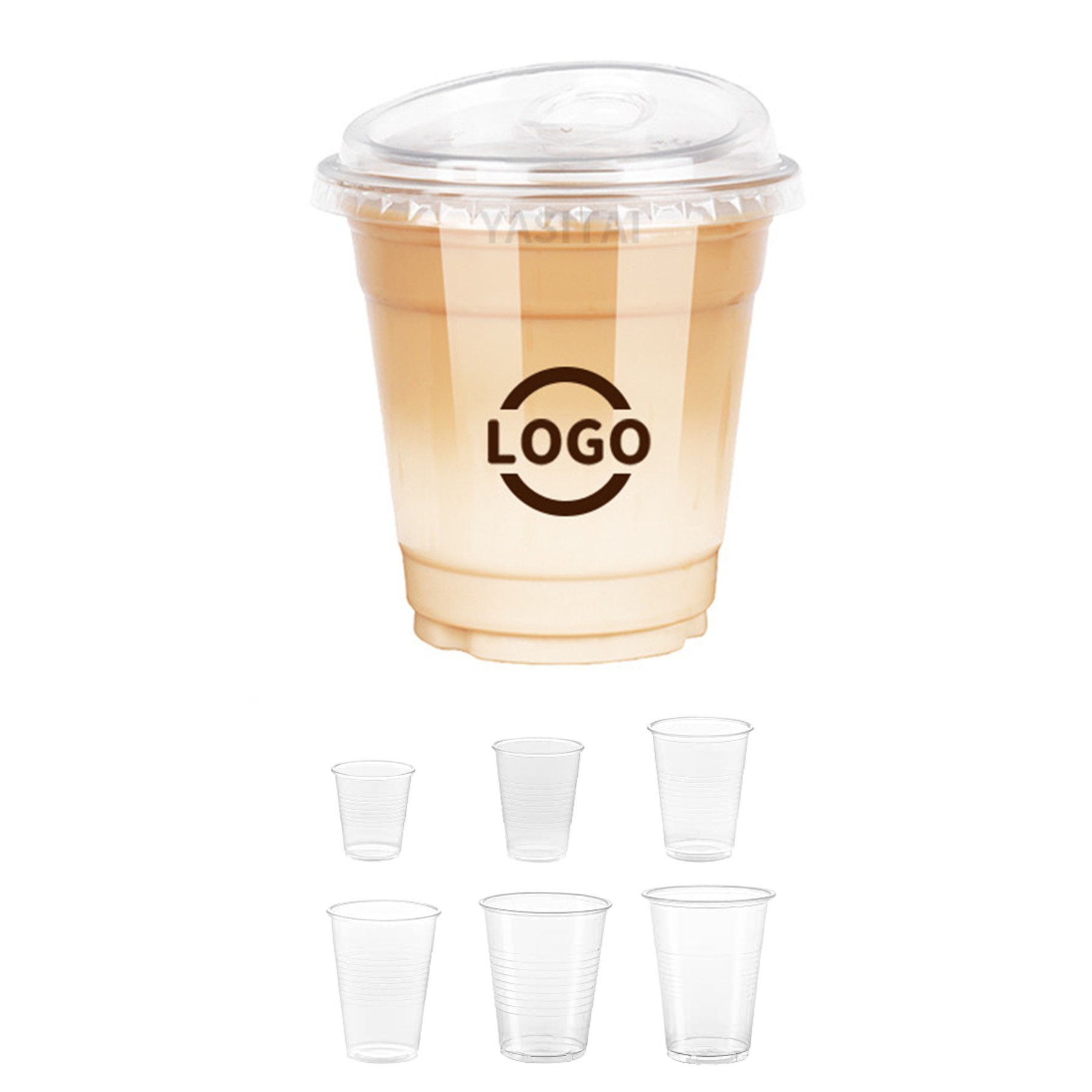 Clear Plastic Cup with Lid - 10 oz 1