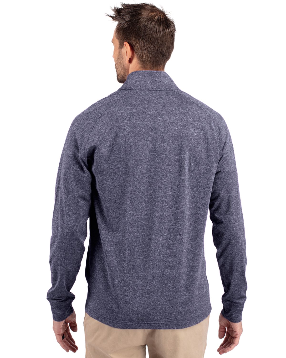 Cutter & Buck Adapt Recycled Soft Knit Stretch Mens Big & Tall Heathered Quarter Zip Pullover Big & Tall 3