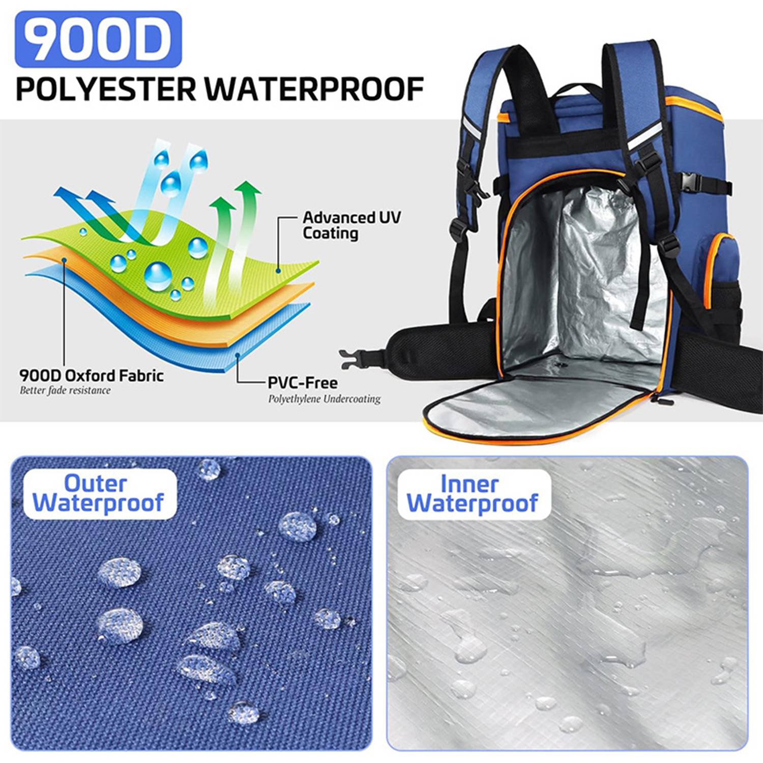 Large Capacity Waterproof Ski Boot Bag Backpack 2