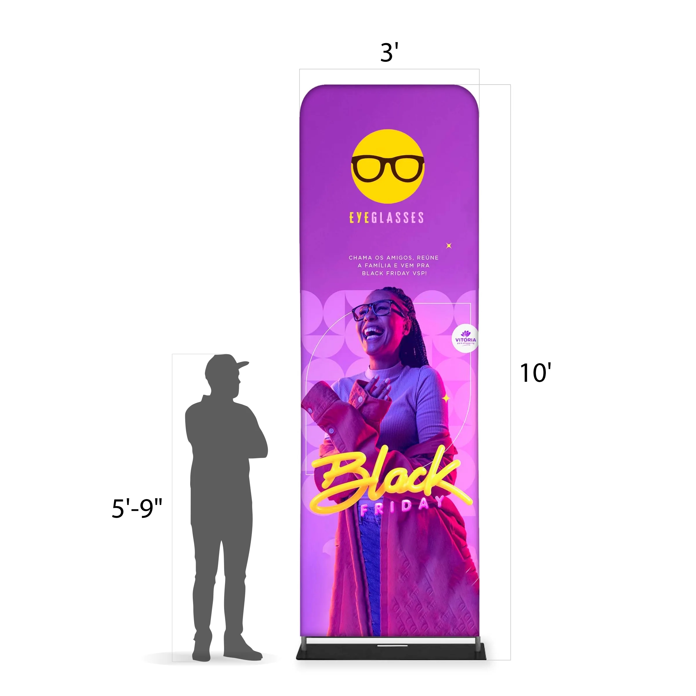 Tube Banner, Double Sided Digitally Printed - 10'x3' 3