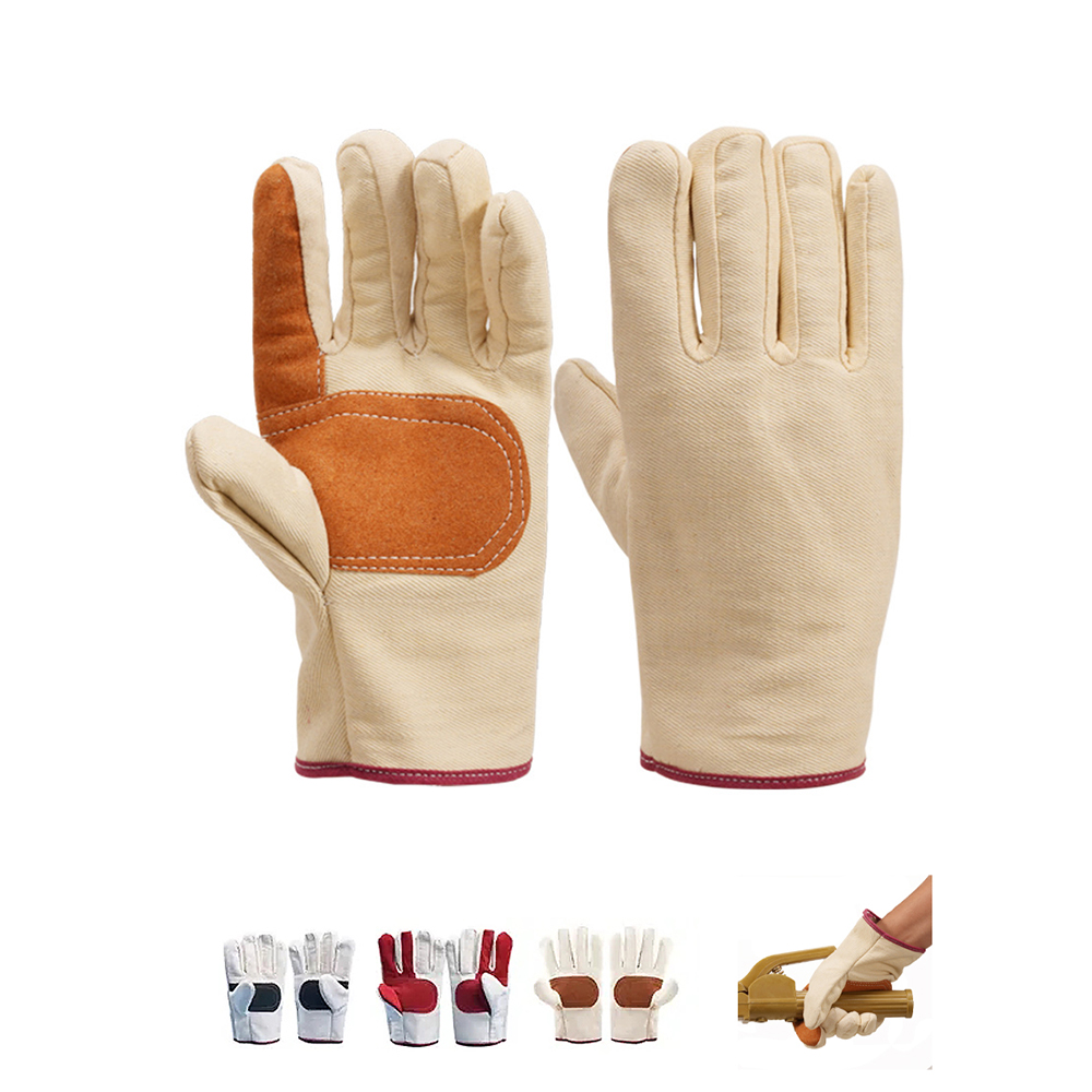 Canvas Work Gloves with Reinforced Palm and Fingertips 9