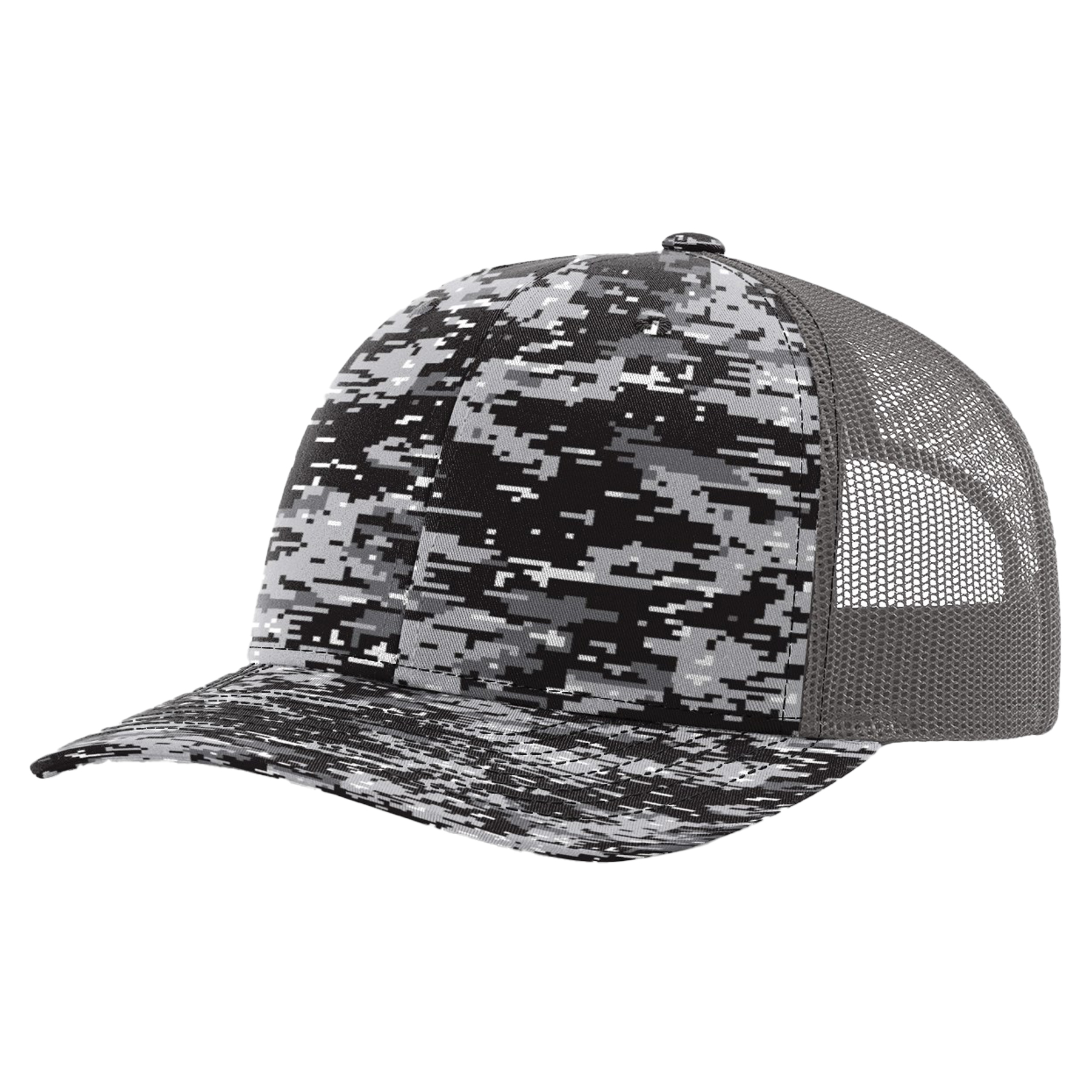 Richardson 112P Printed 6-Panel Snapback Trucker Hat w/Leatherette Adhesive Patches 31