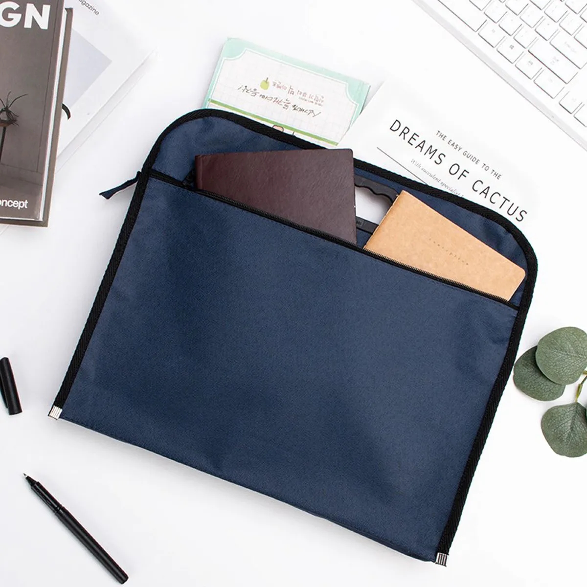 Portable Waterproof Home Office Business Zipper With Handle 3