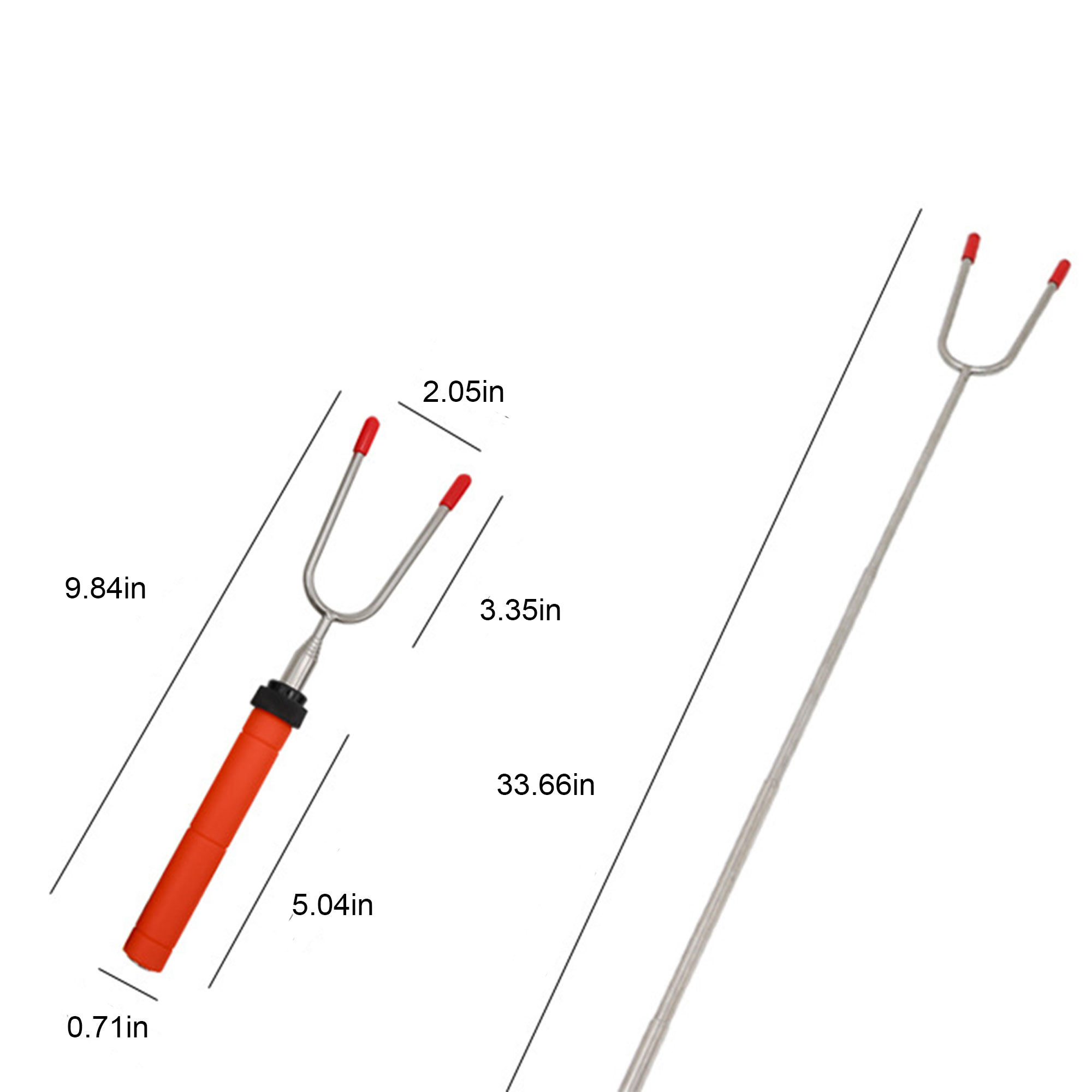 Telescopic Stainless Steel Grilling Fork 3