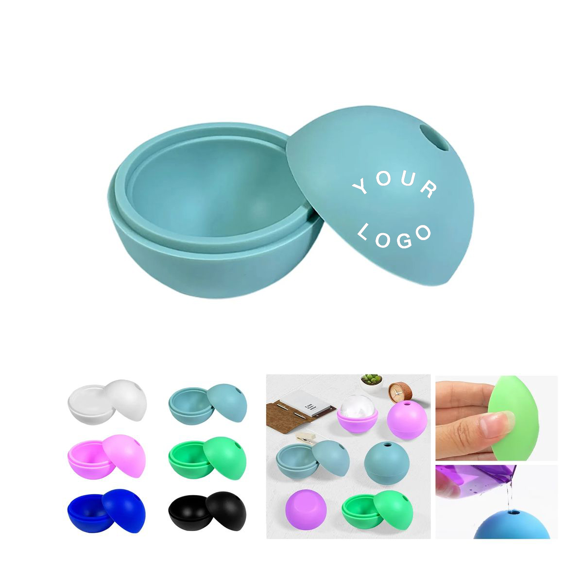 Easy Release Silicone Ice Ball Tray for Beverages 3