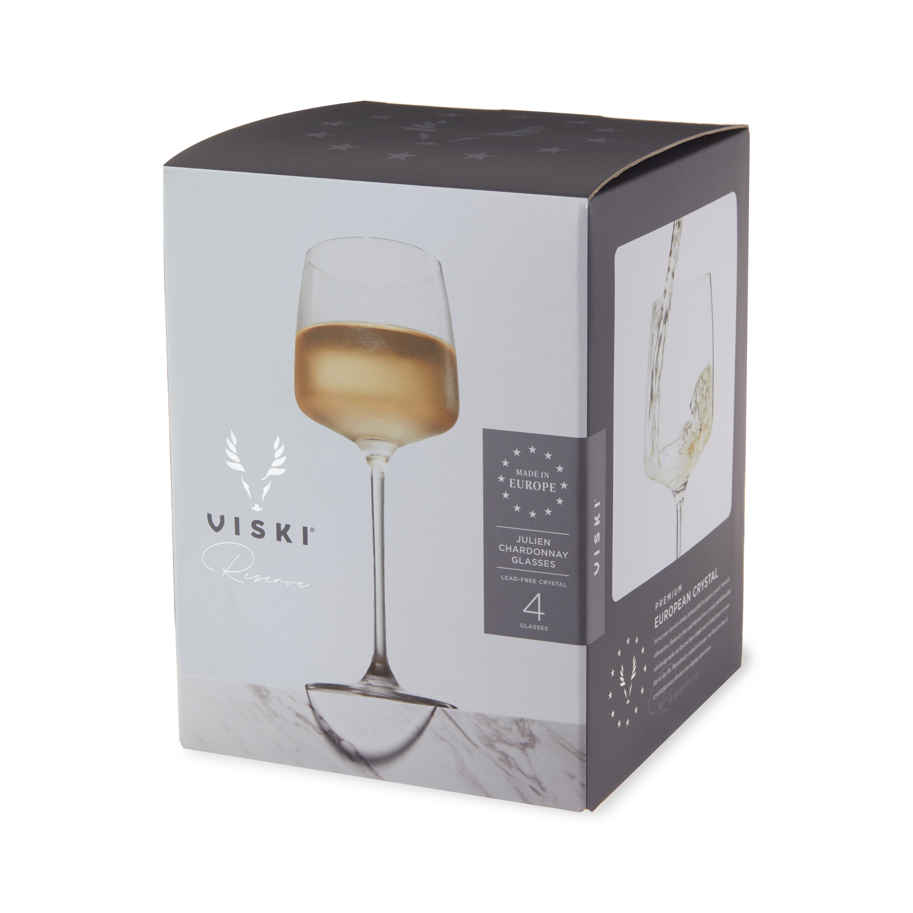Viski® Reserve Julien Crystal Chardonnay Glass, set of 4 12
