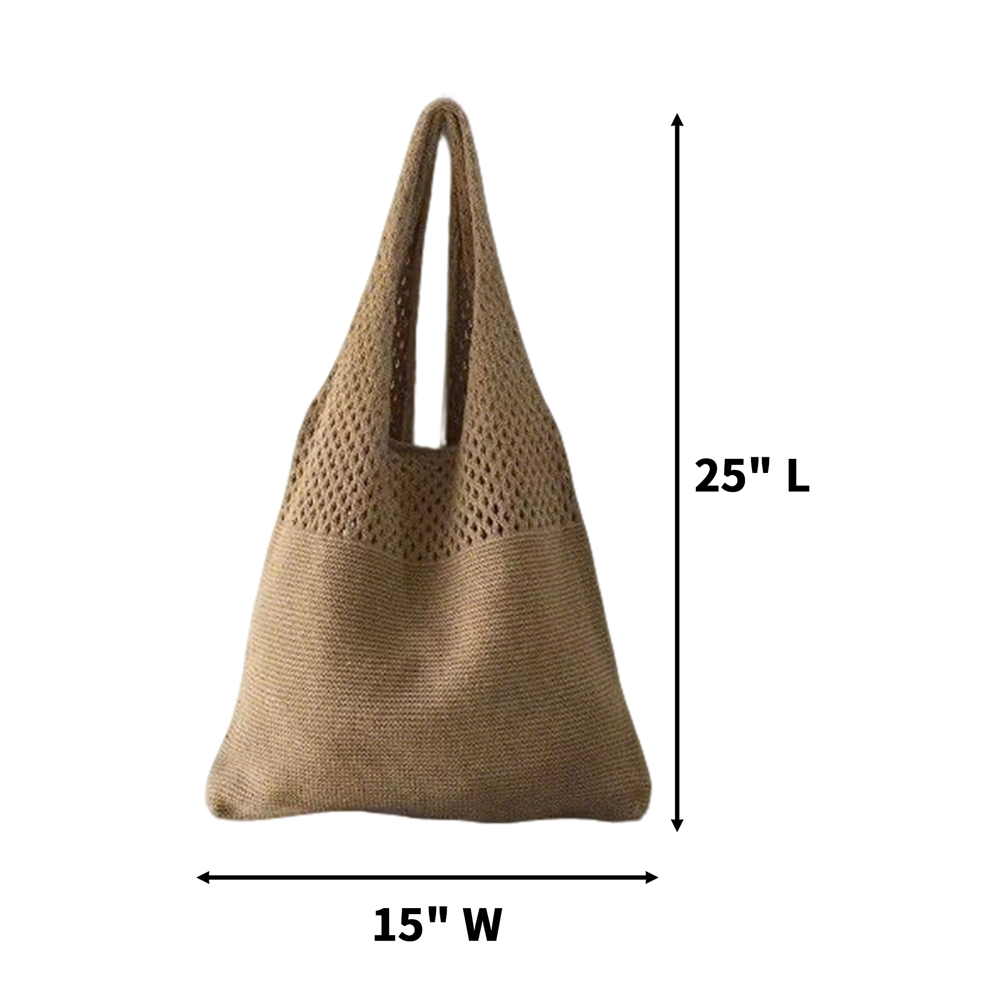 Reusable Knitted Tote Bag 25" x 15" Elastic Fabric 8