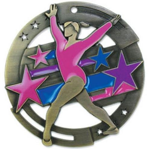 Gymnastics M3XL Die Cast Medal - 2-3/4" 2