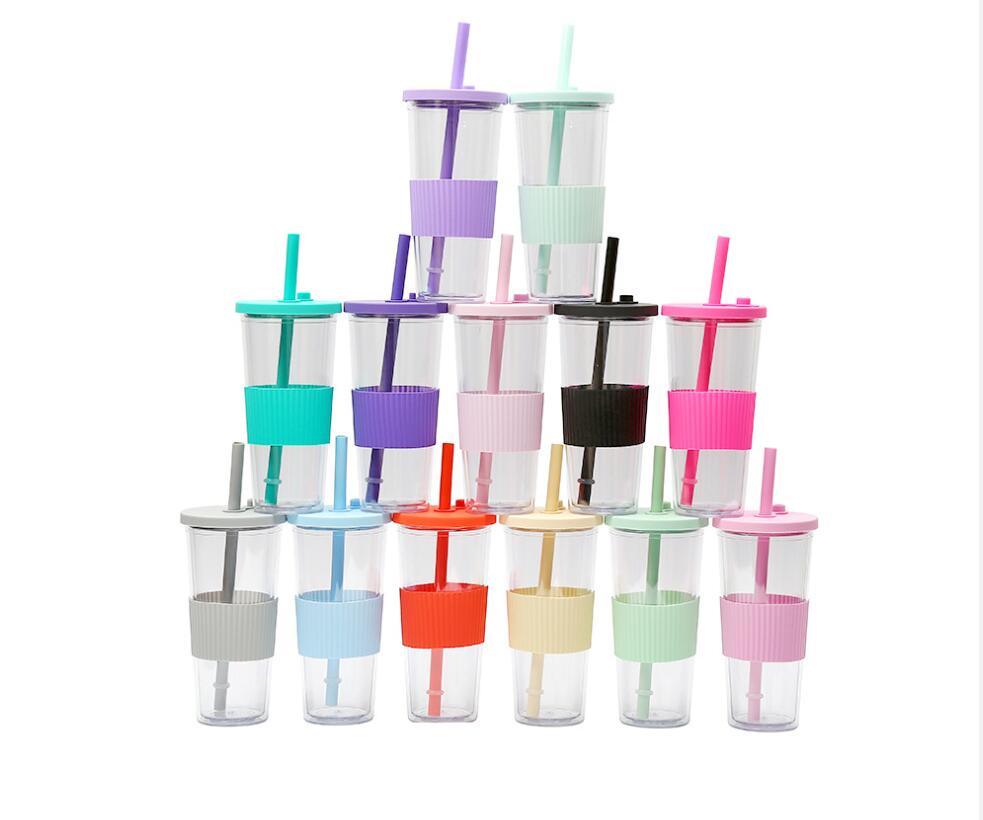 24oz Plastic Cups with Straw 3