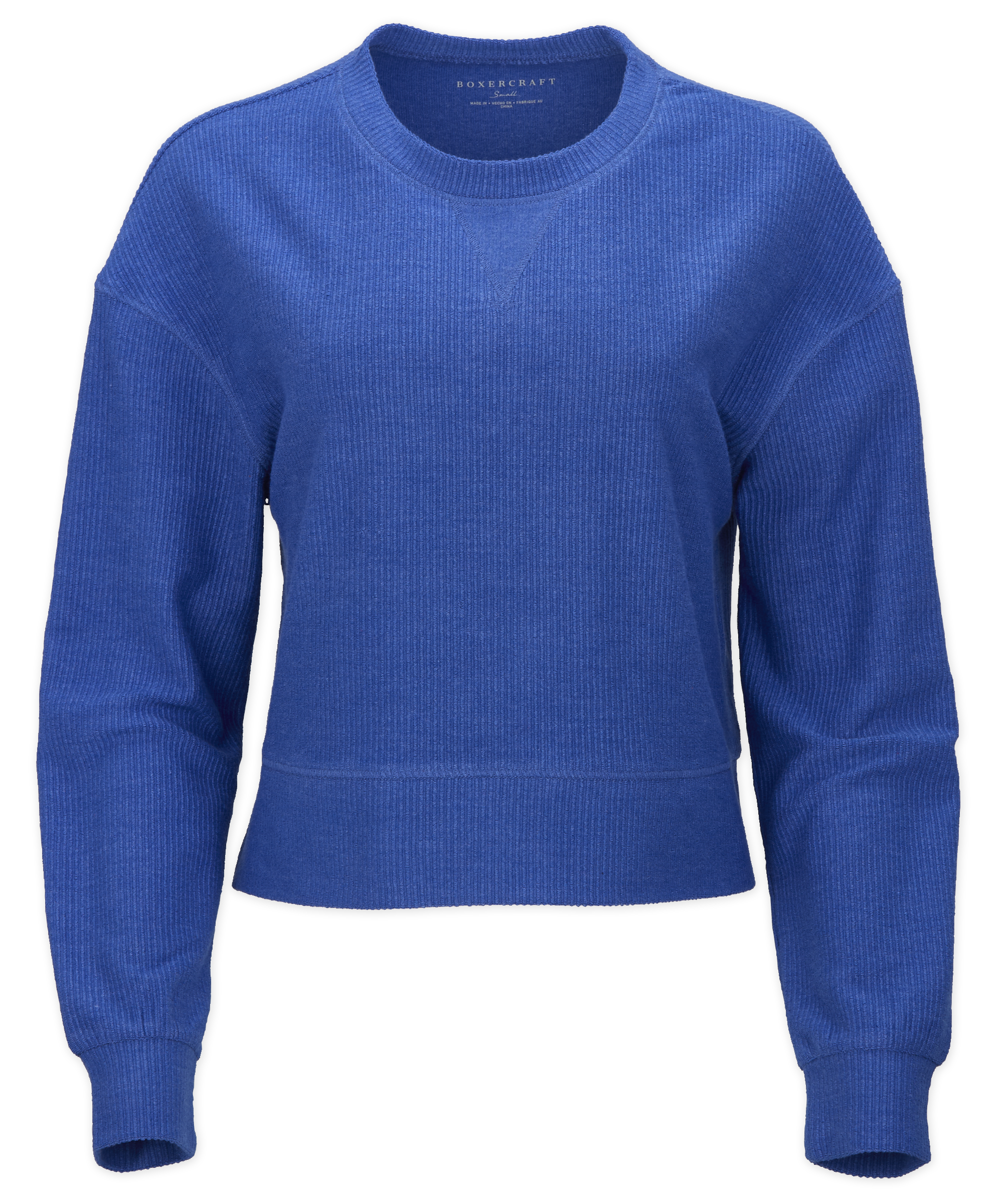 BOXERCRAFT RIB KNIT CORDED BOXY CREW 9