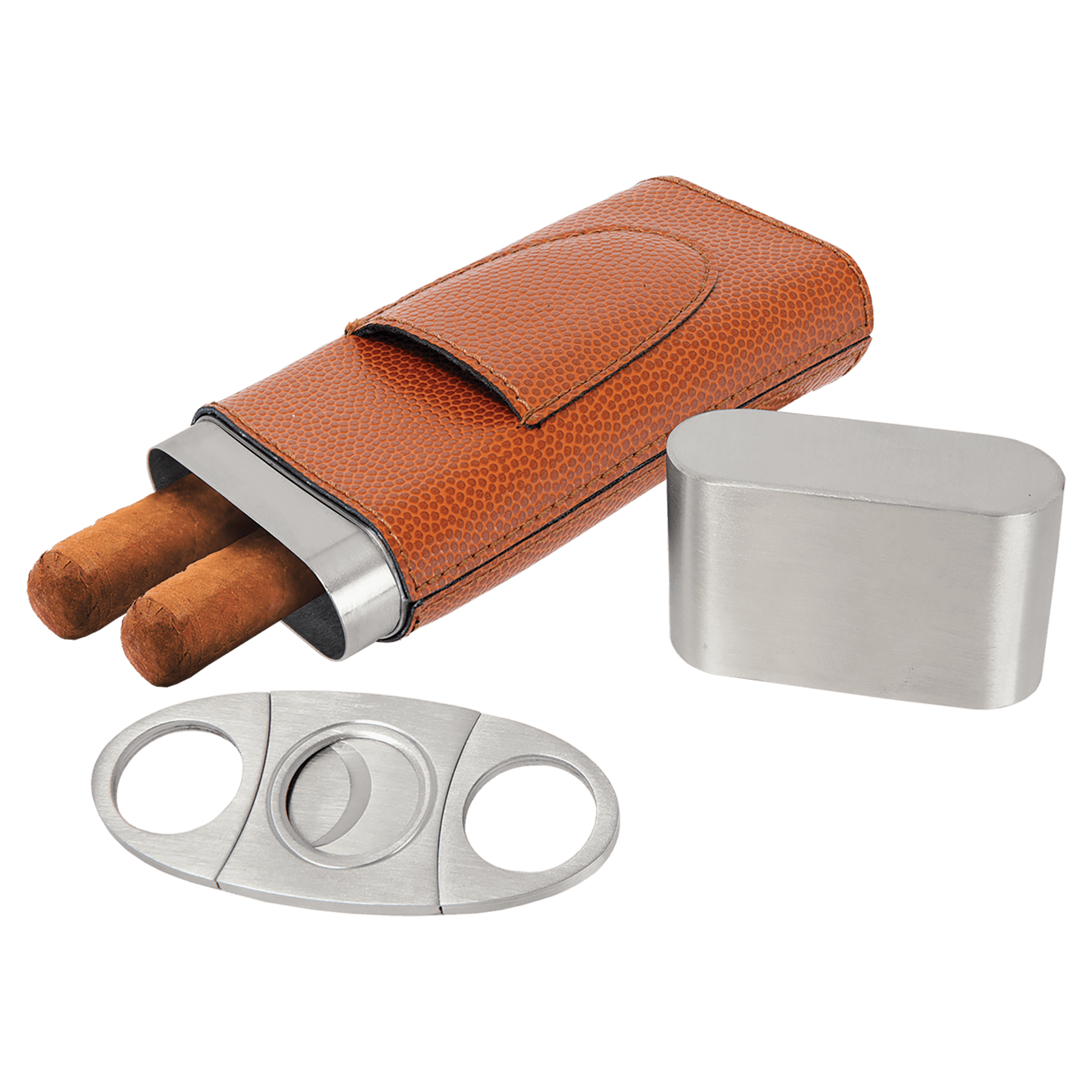 Basketball Leatherette Cigar Case with Cutter 1