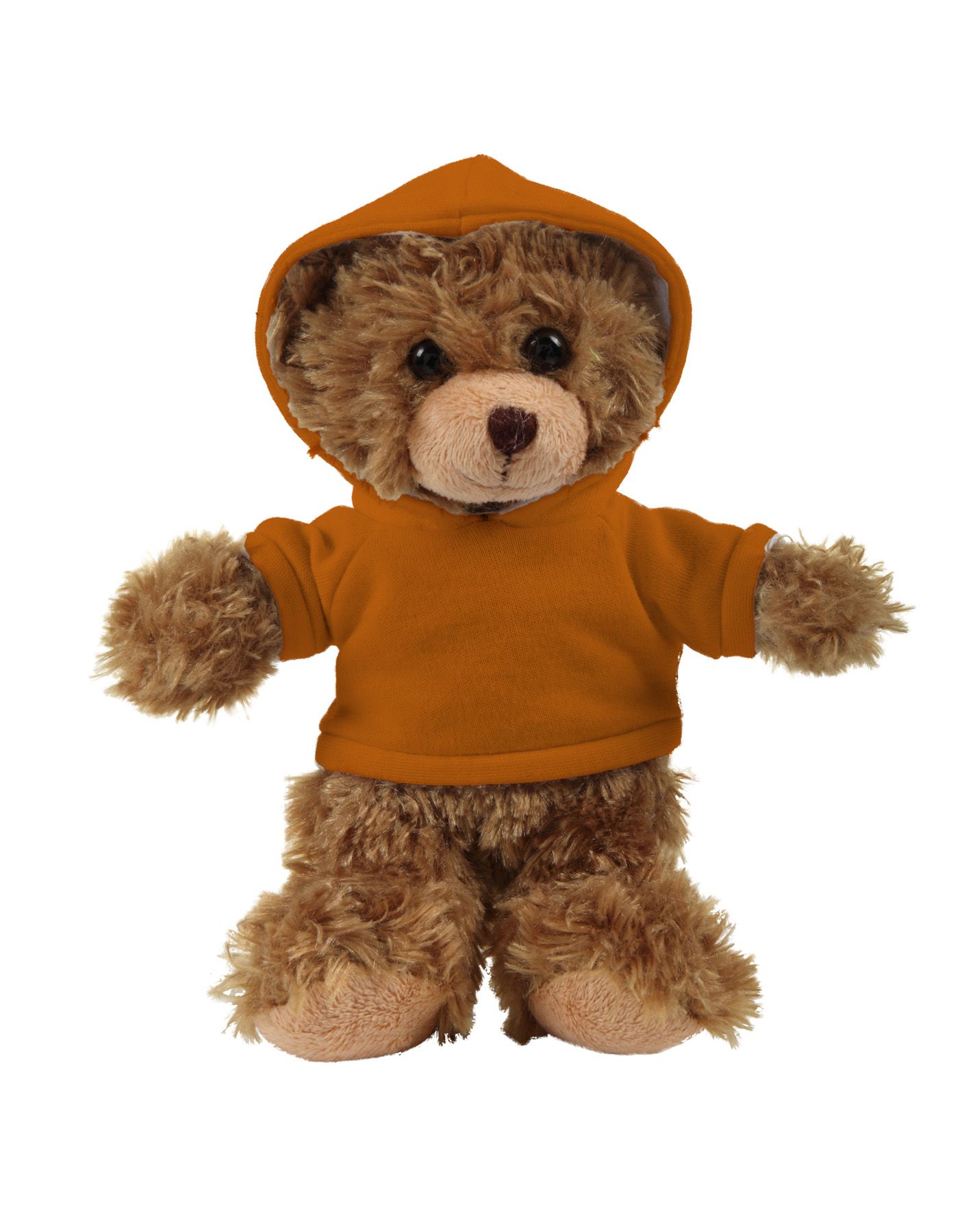soft plush Mocha Curly Sitting Bear with hoodie 3