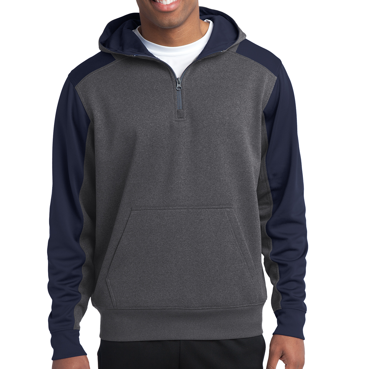 Sport-Tek® Tech Fleece Colorblock 1/4-Zip Hooded Sweatshirt 5