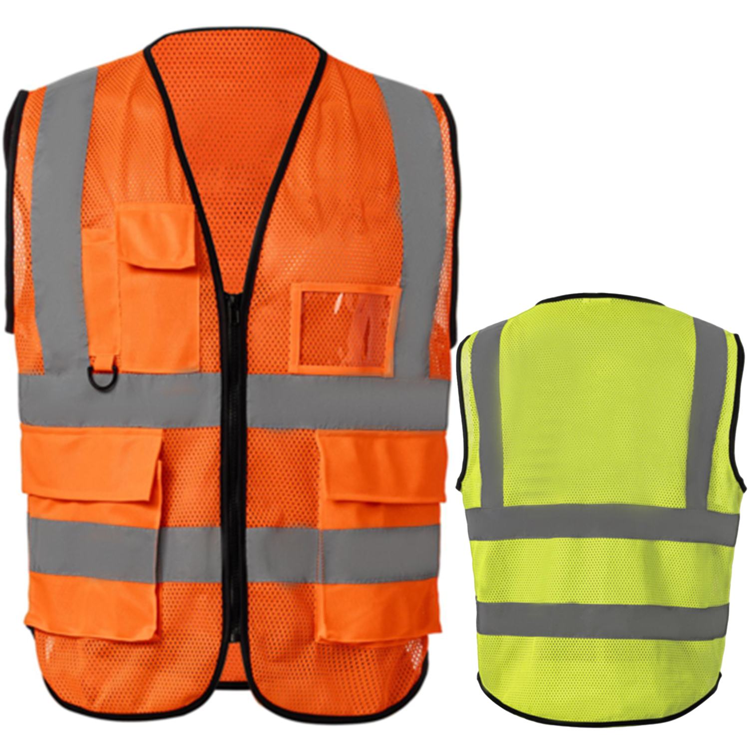 3.8 Oz. Polyester Double Band Class 2 Reflective Safety Vest With 4 Pockets 4