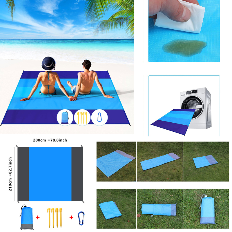 Waterproof Beach Mat Travel Pocket Blanket 6