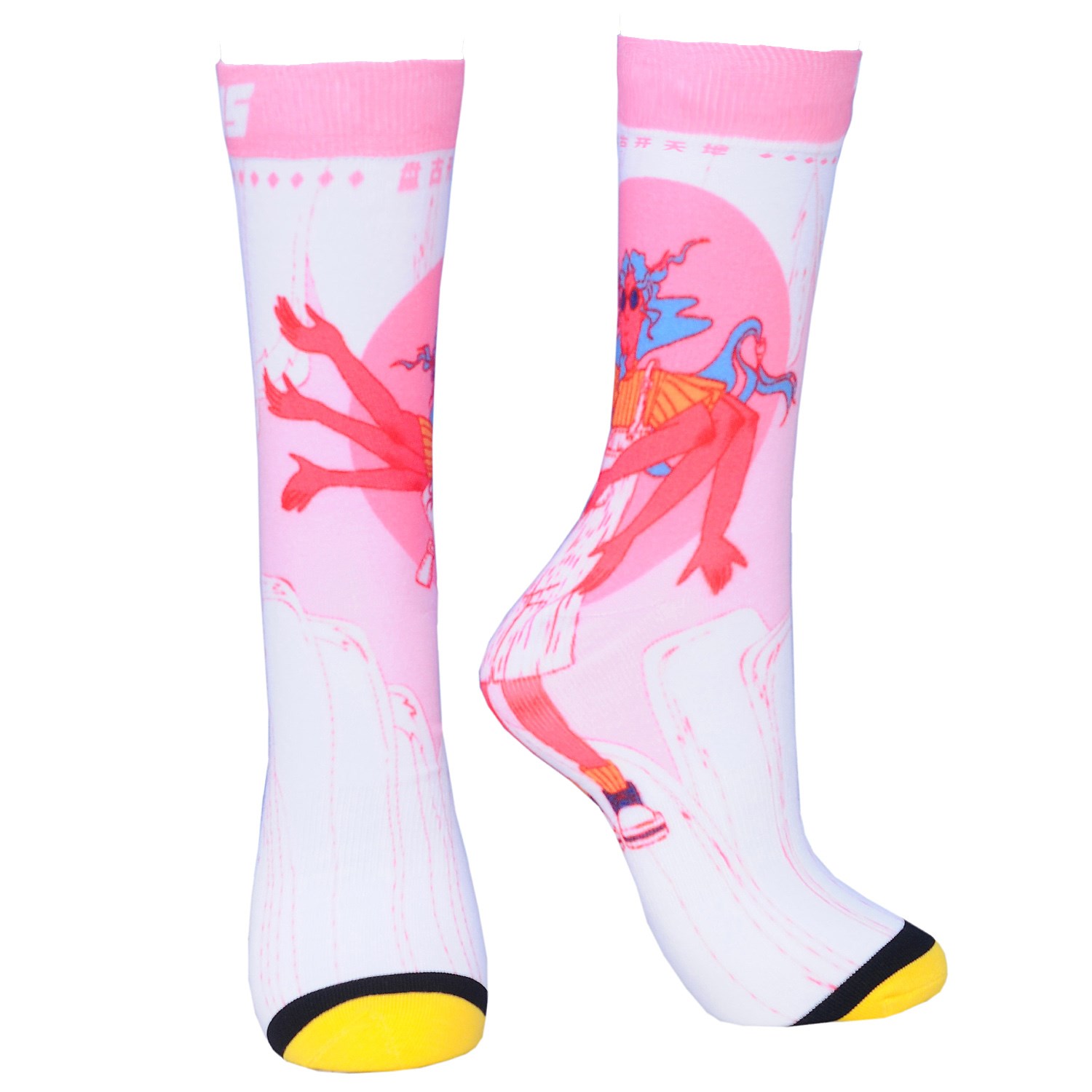 Crew 360 digital print colored toe unisex socks 9