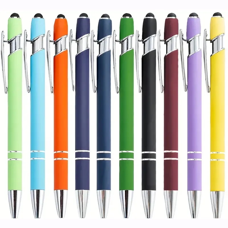 Promotional Soft Rubber Incline Stylus Metal Pen 2