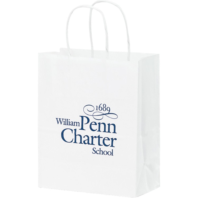 White Kraft Paper Shopper with Twisted Paper Handles 2